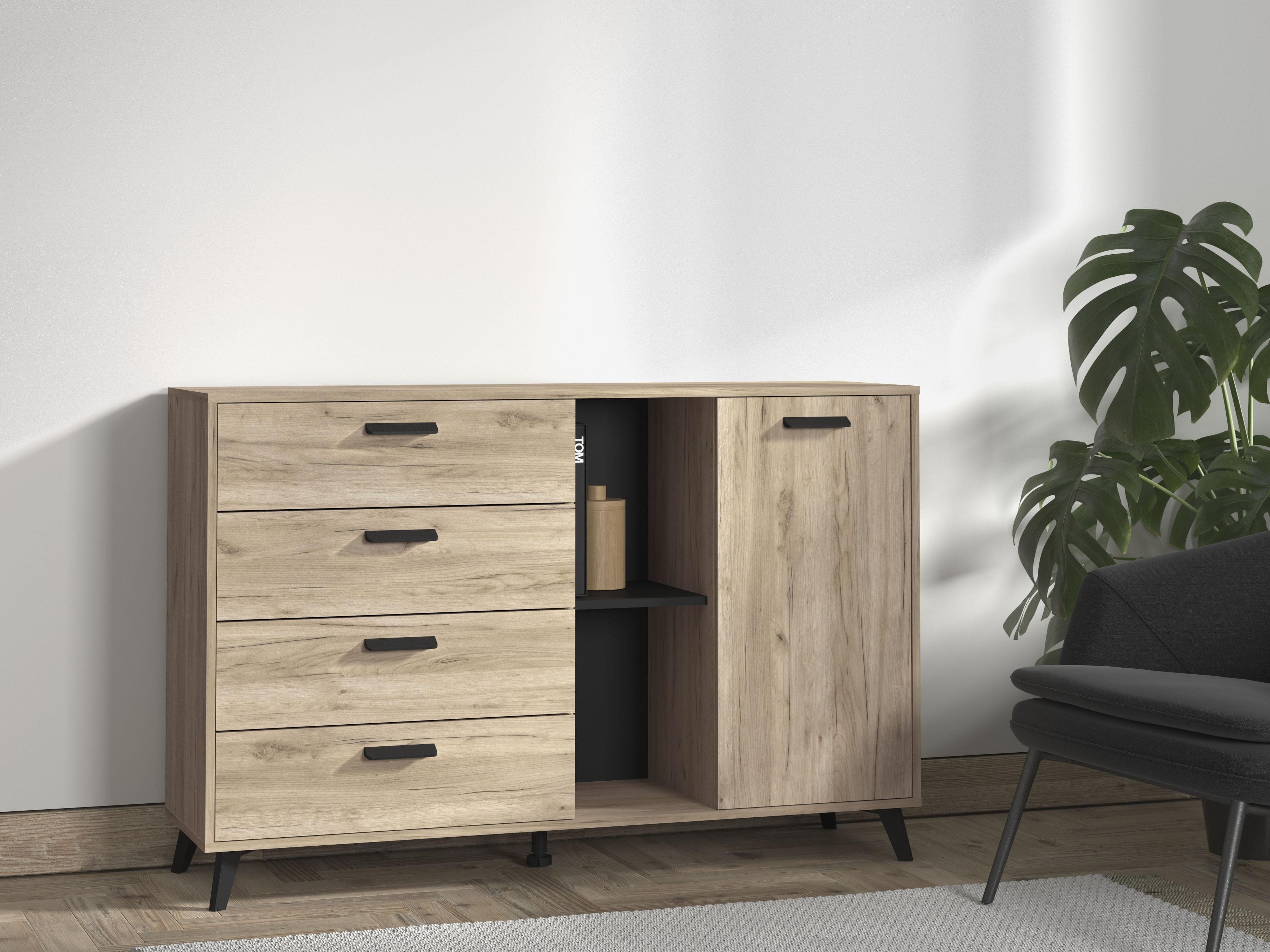 Stilvolles Sideboard aus Holz mit geräumiger Ablage