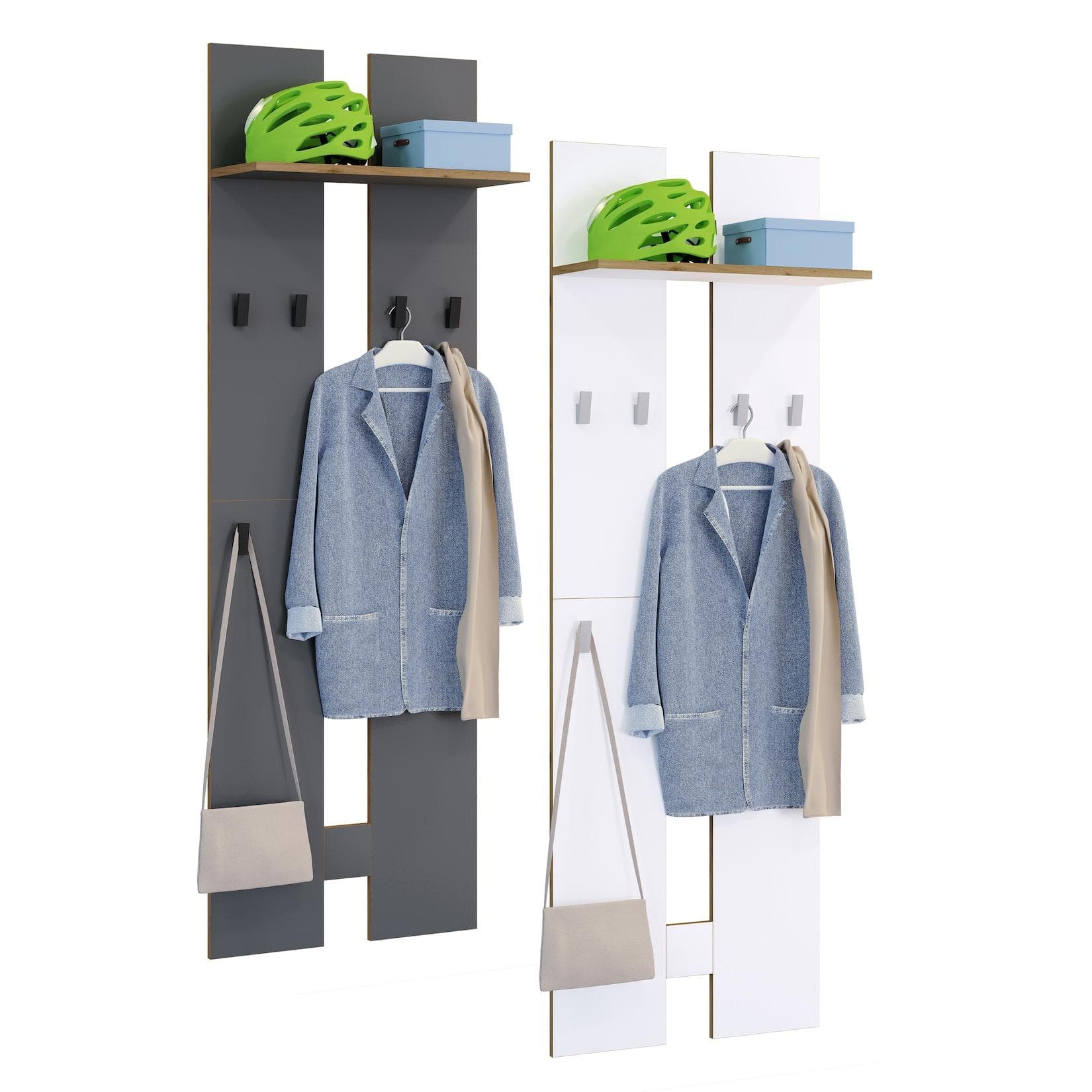 Holz Garderobenständer mit Kleiderhaken - Dielenmöbel Stil