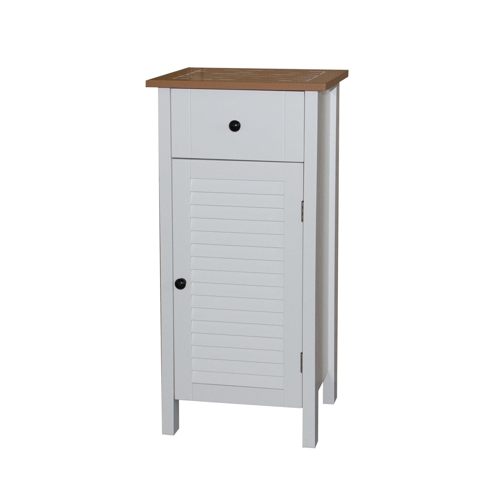 Badezimmerschrank Bambus mit Schublade und Regalböden