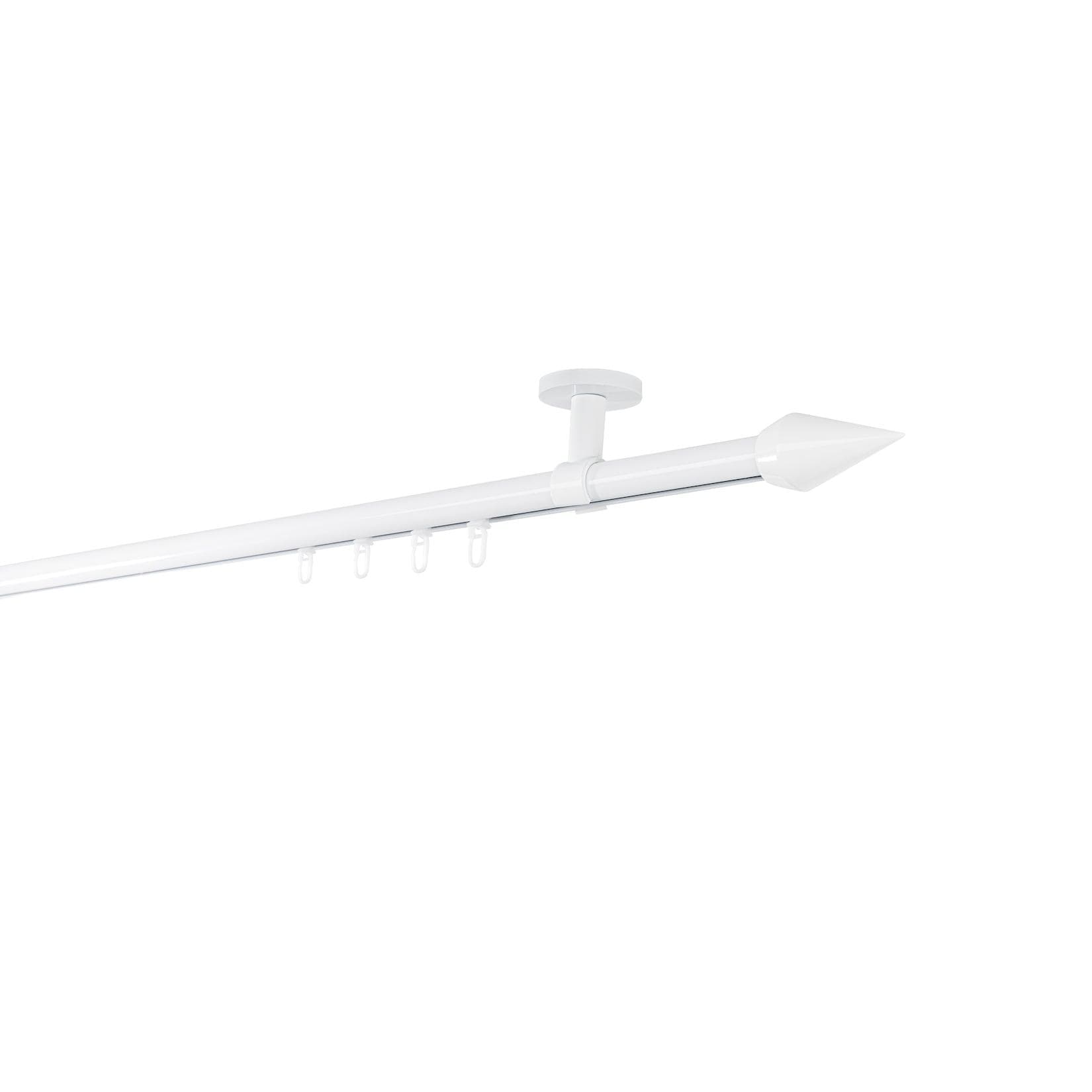 Ondeco Gardinenstange auf Maß Innenlauf 20mm Kegel 1-lauf Deckenträger 4cm mit Gleiter