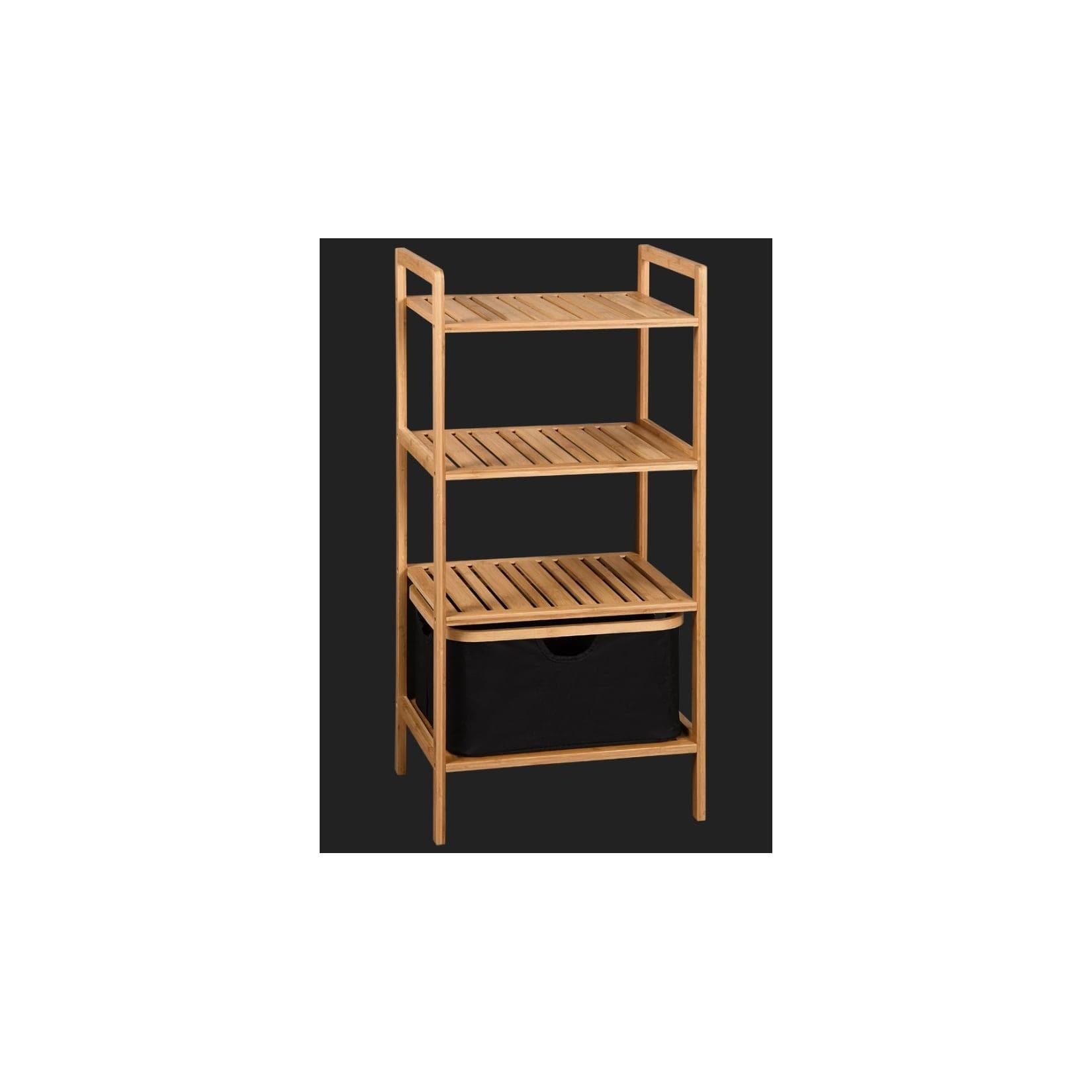 Bambus Regal mit Korb - FSC Zertifiziertes Holz