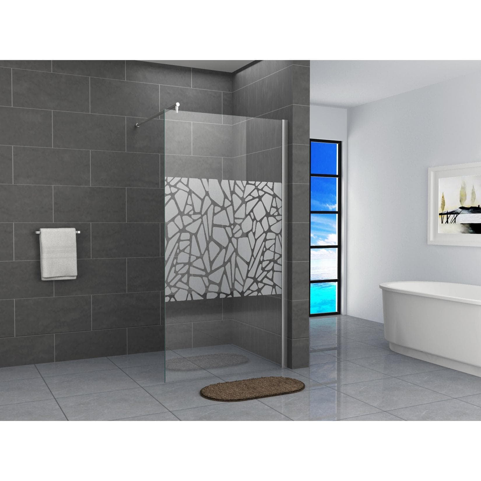 Fa-Bausysteme Walk-In Glas Dusche 60 cm