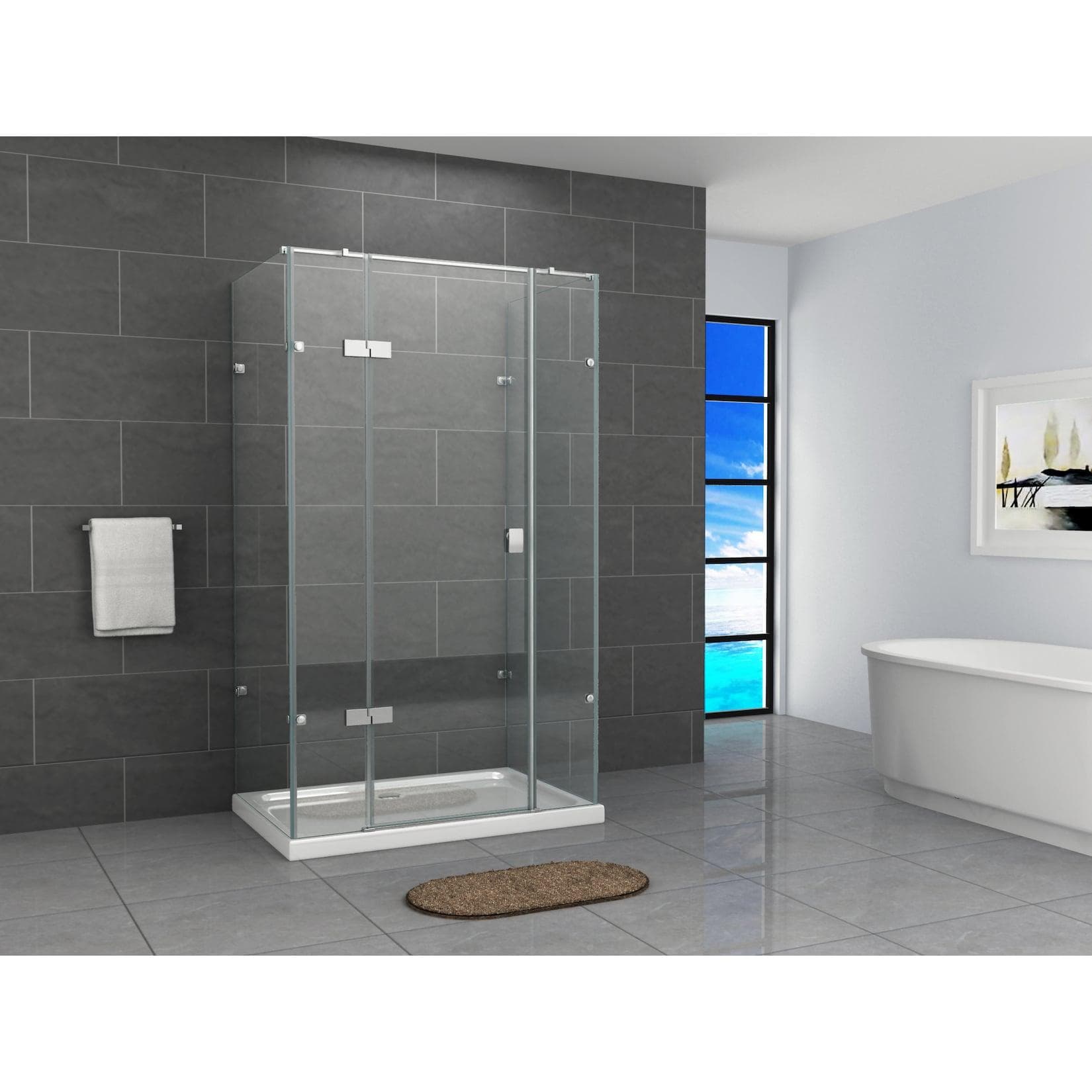 Fa-Bausysteme Glasdusche Isar links Klarglas