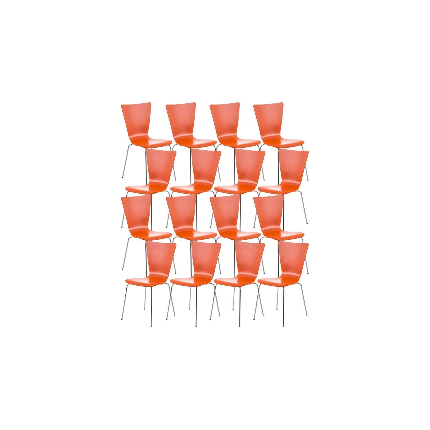 CLP Aaron Besucherstuhl Set: Holzsitz, Metallgestell, Ergonomisch, Stapelbar