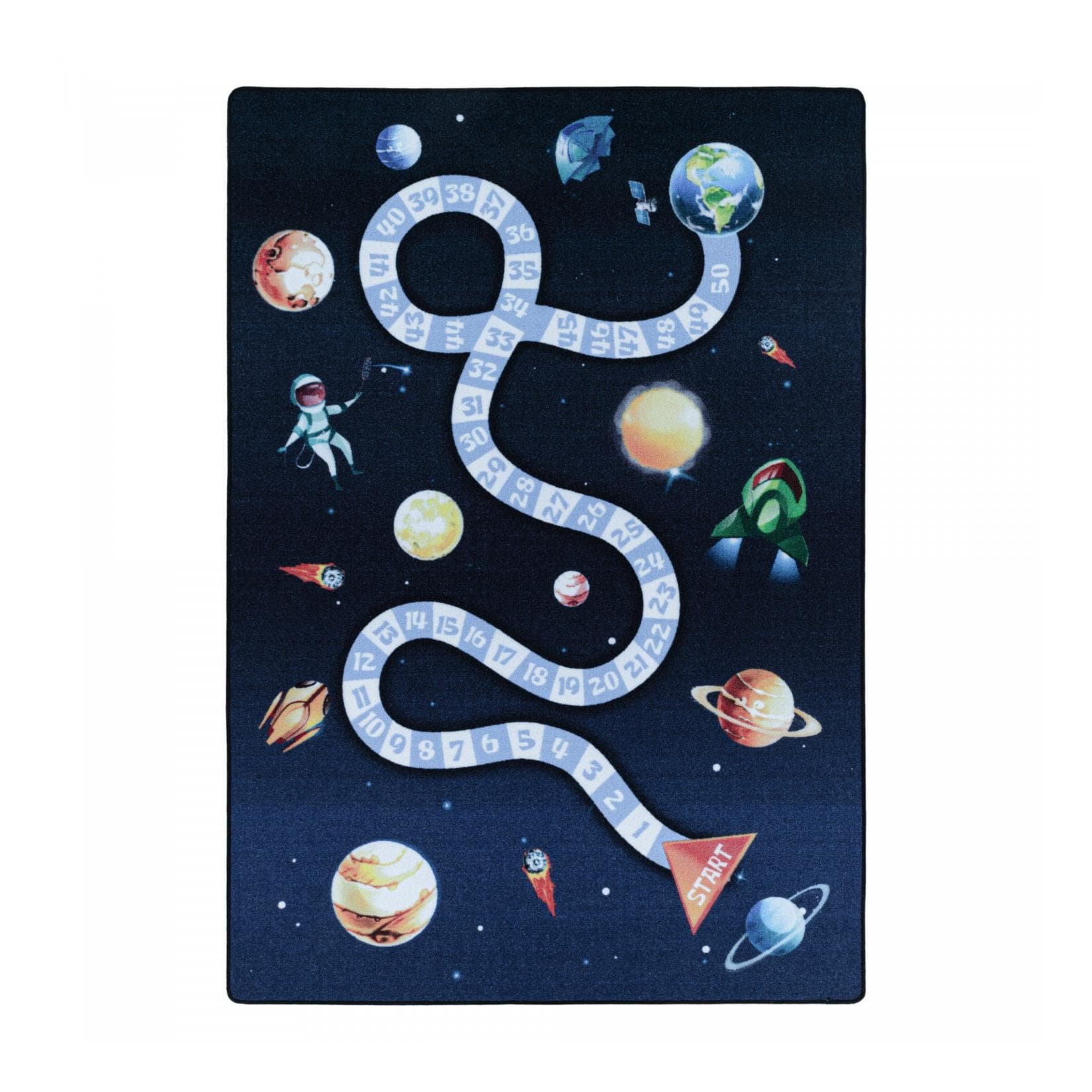 Homtex Kinderteppich Raumschiff Blau