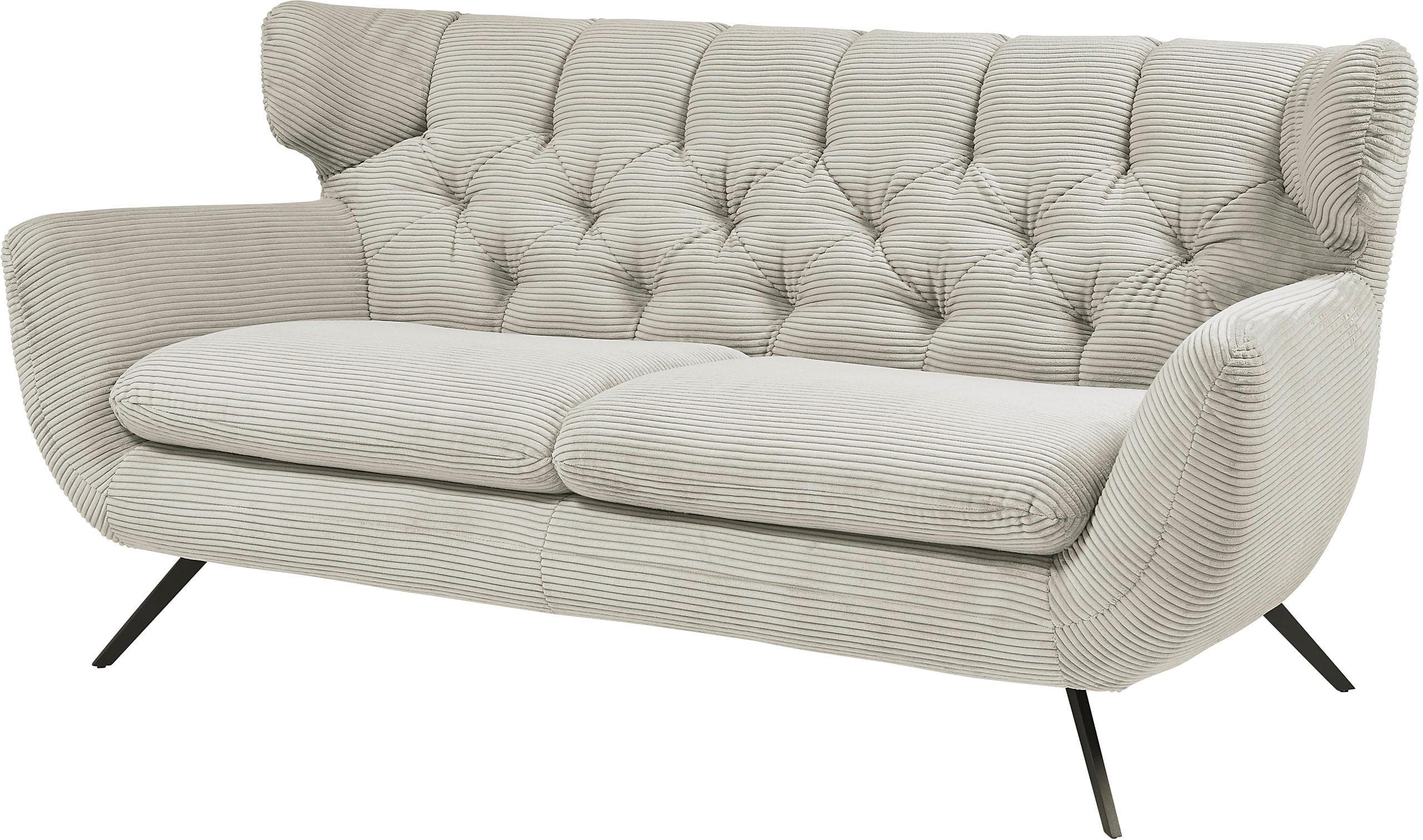 2,5-Sitzer Sofa mit Rautenmuster Rückensteppung  - Optional in Breitcord