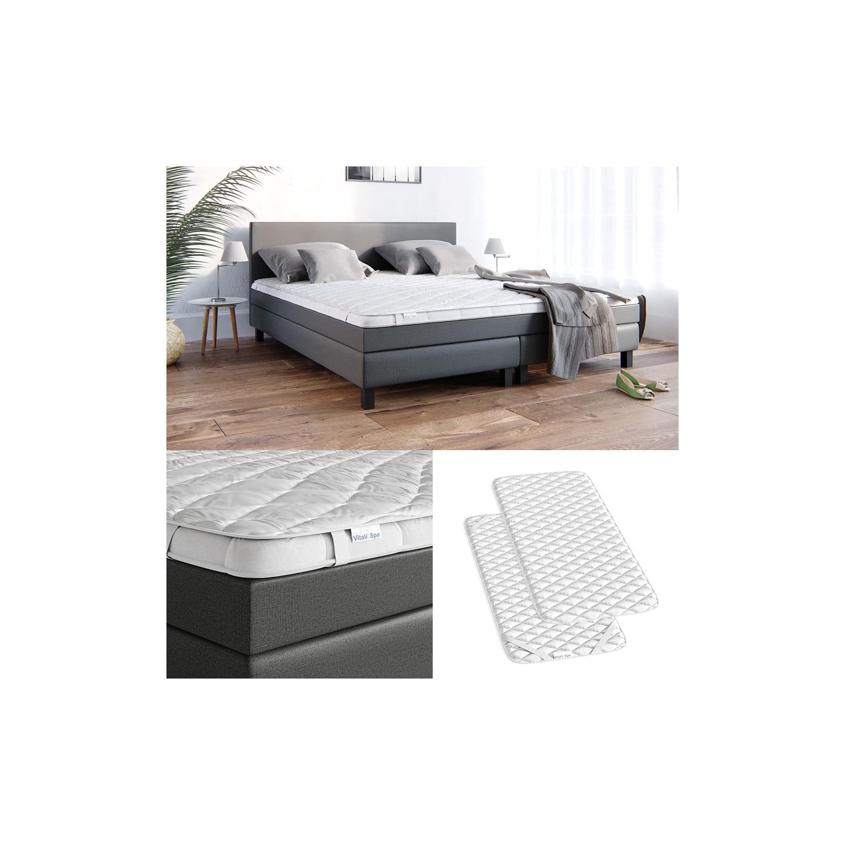 VitaliSpa® Hypoallergener Waschbarer Matratzenschutzbezug Weiß