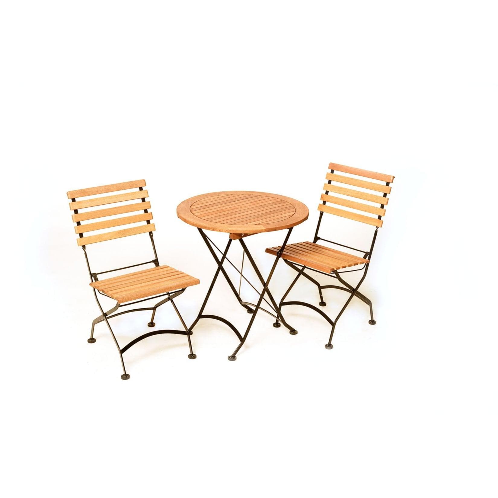 Merxx Schlossgarten Klappgarnitur: Flachstahl & Eukalyptus Hartholz