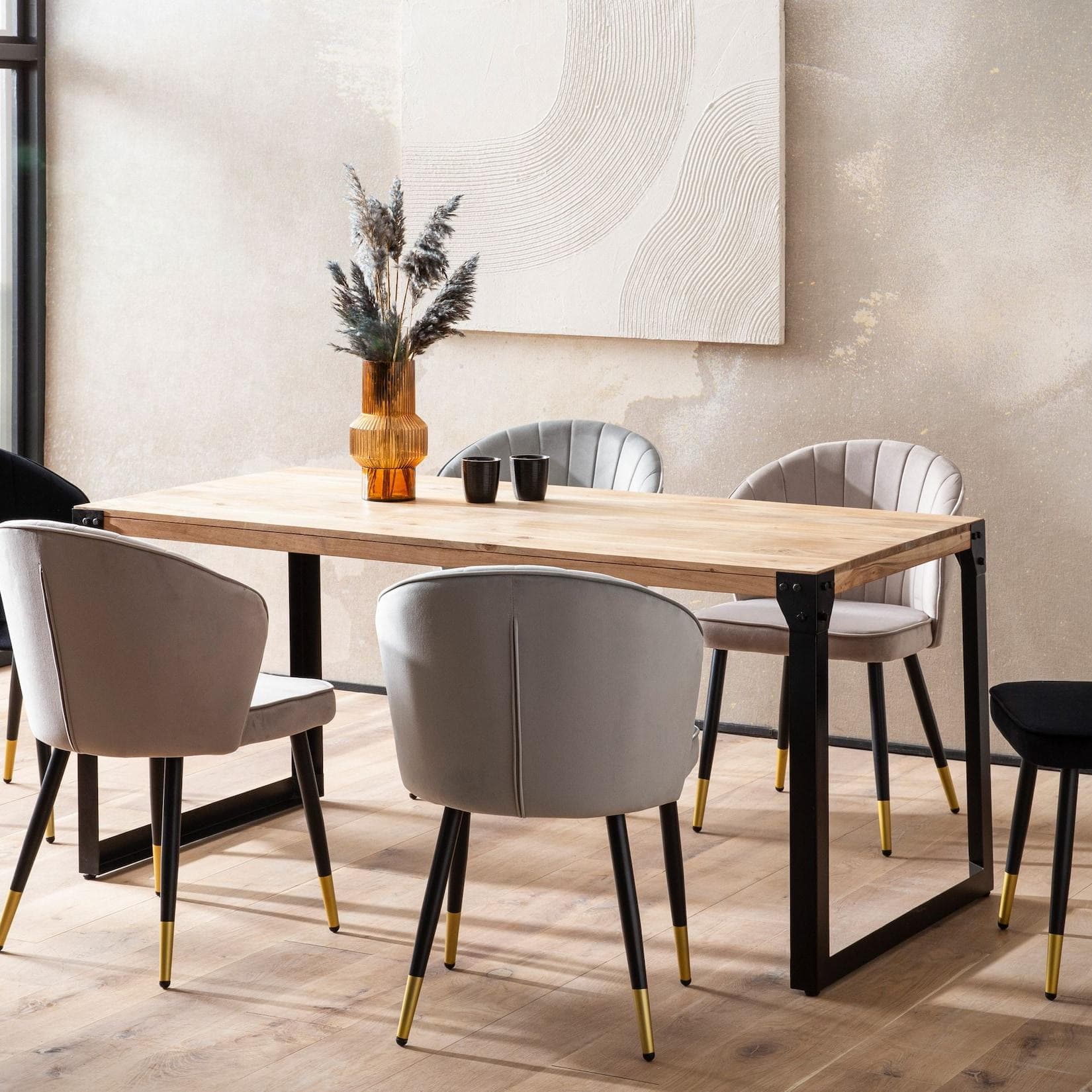 Massiver Akazieholz-Esstisch FB105165 - Modernes Design