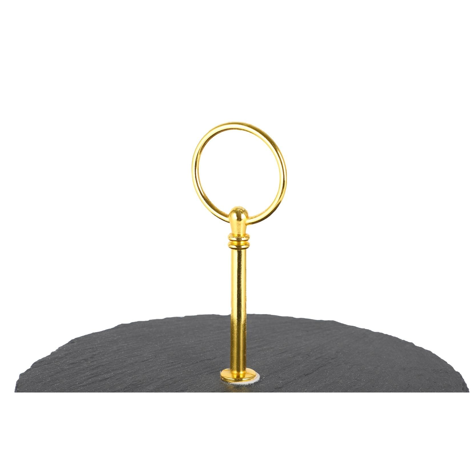 ECHTWERK Schiefer Etagere 2-Stöckig Gold