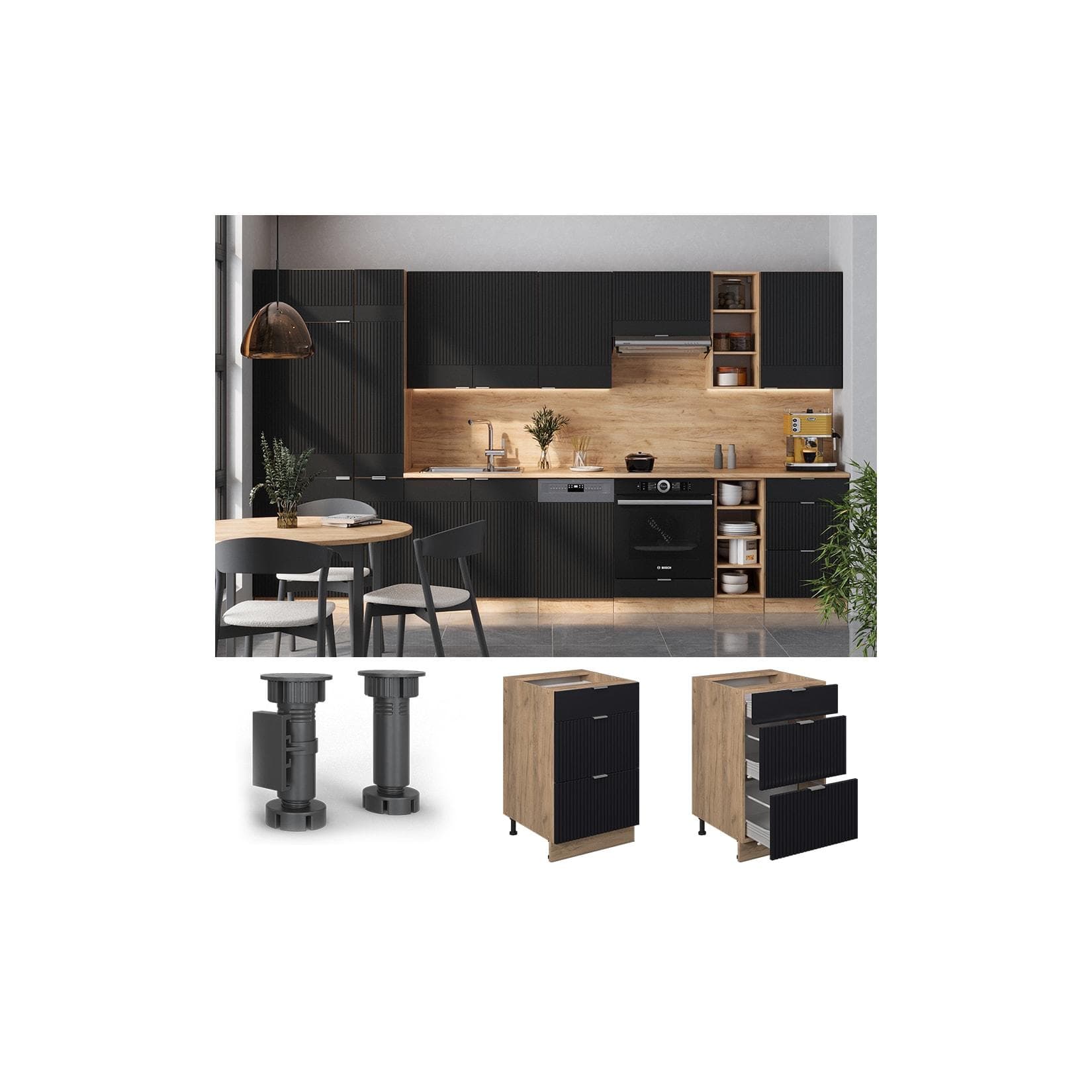 Vicco Unterschrank Schwarz Fame-Line, S0W4V06V