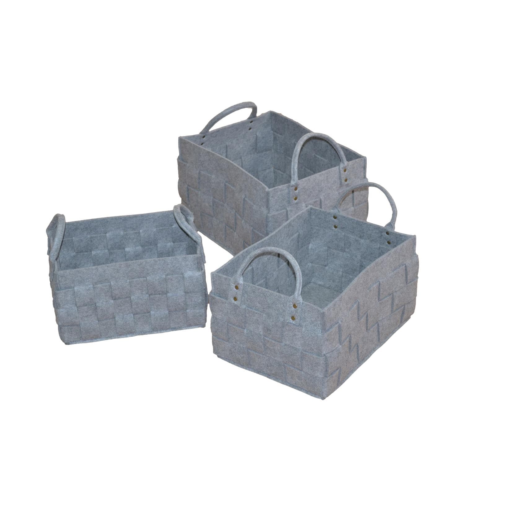 marktkauf 3tlg. Korb-Set Susanne Grau Filzoptik