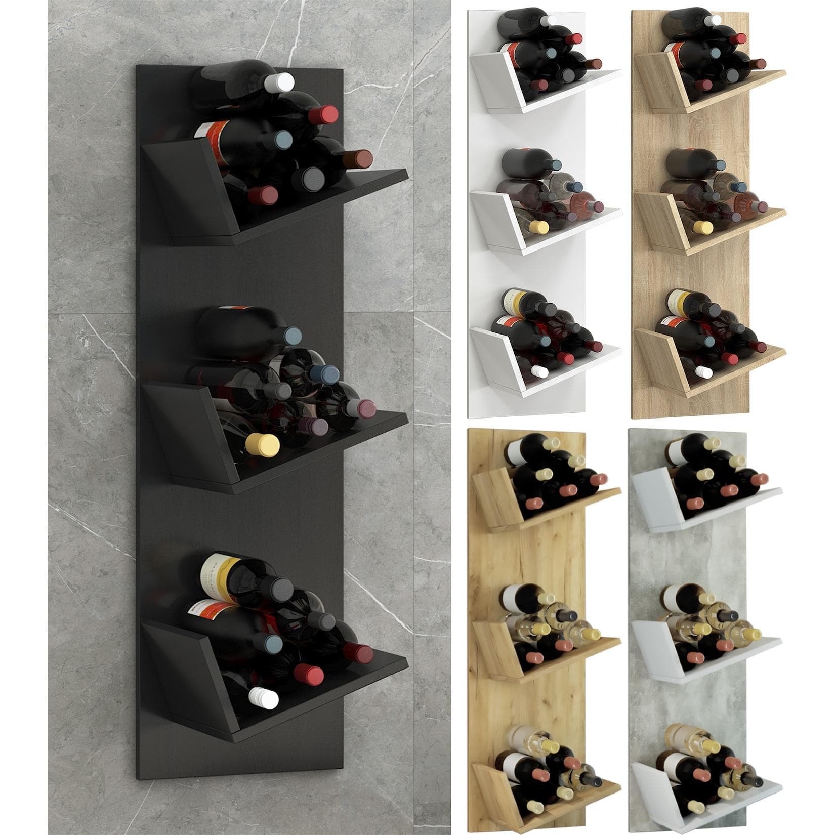 Holz Weinregal | Stilvolles Wandregal für Flaschen