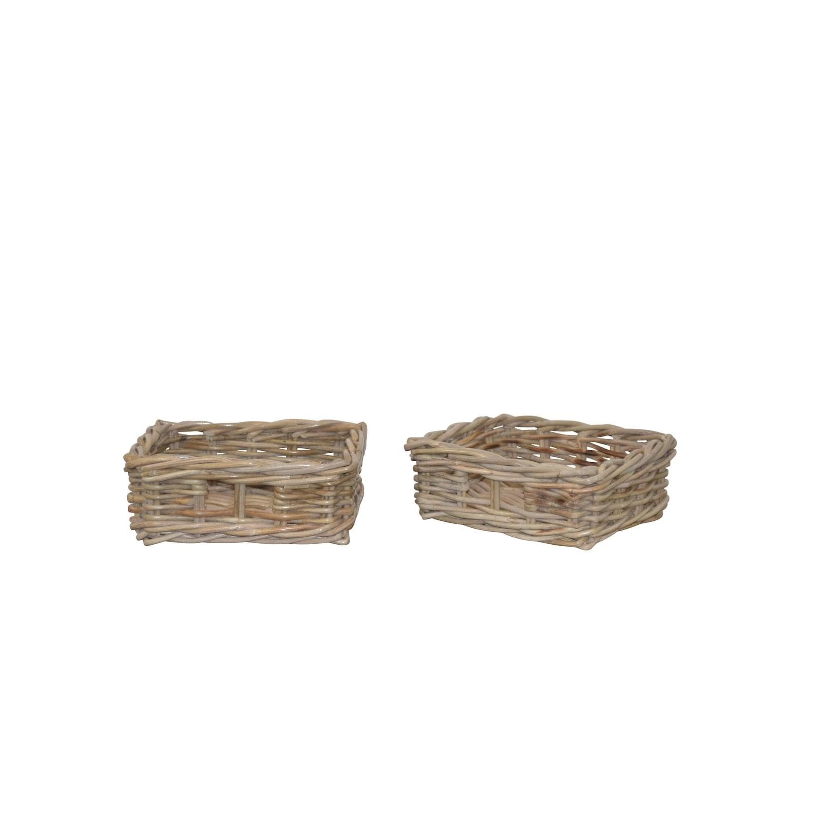 möbel direkt online 2tlg. Korbset Ronald Kubu-Rattangeflecht Naturgrau