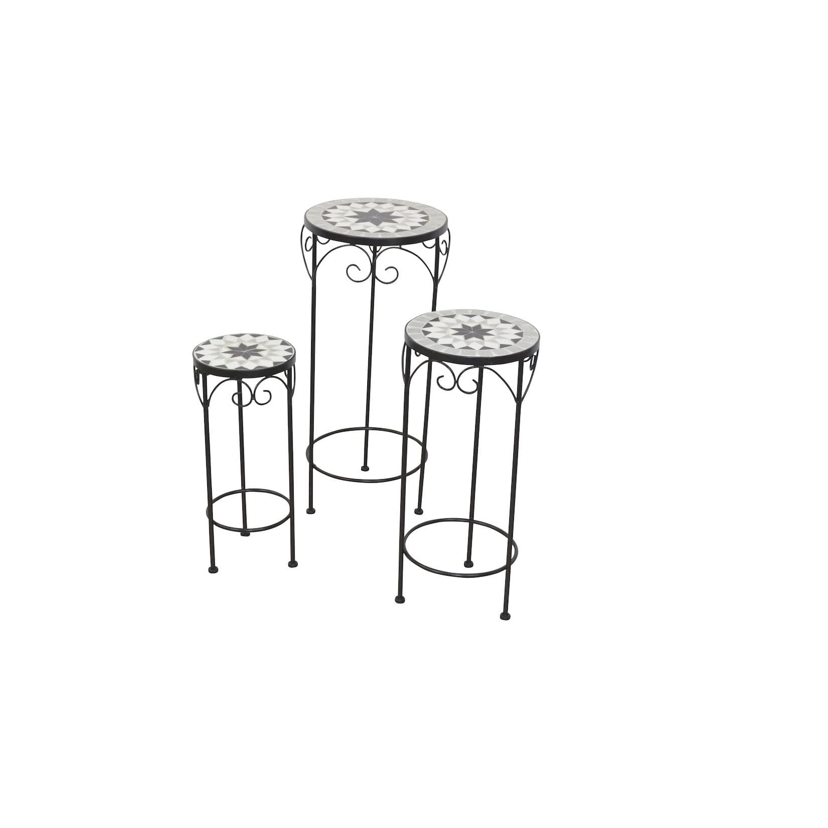 Netto-Online Blumenständer Set 3tlg. Lara Metall Mosaik