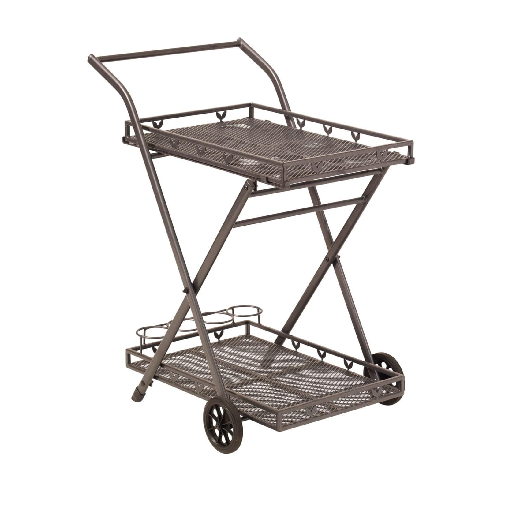 Greemotion Toulouse Servierwagen: Rollbarer Küchenwagen mit Blattdekor