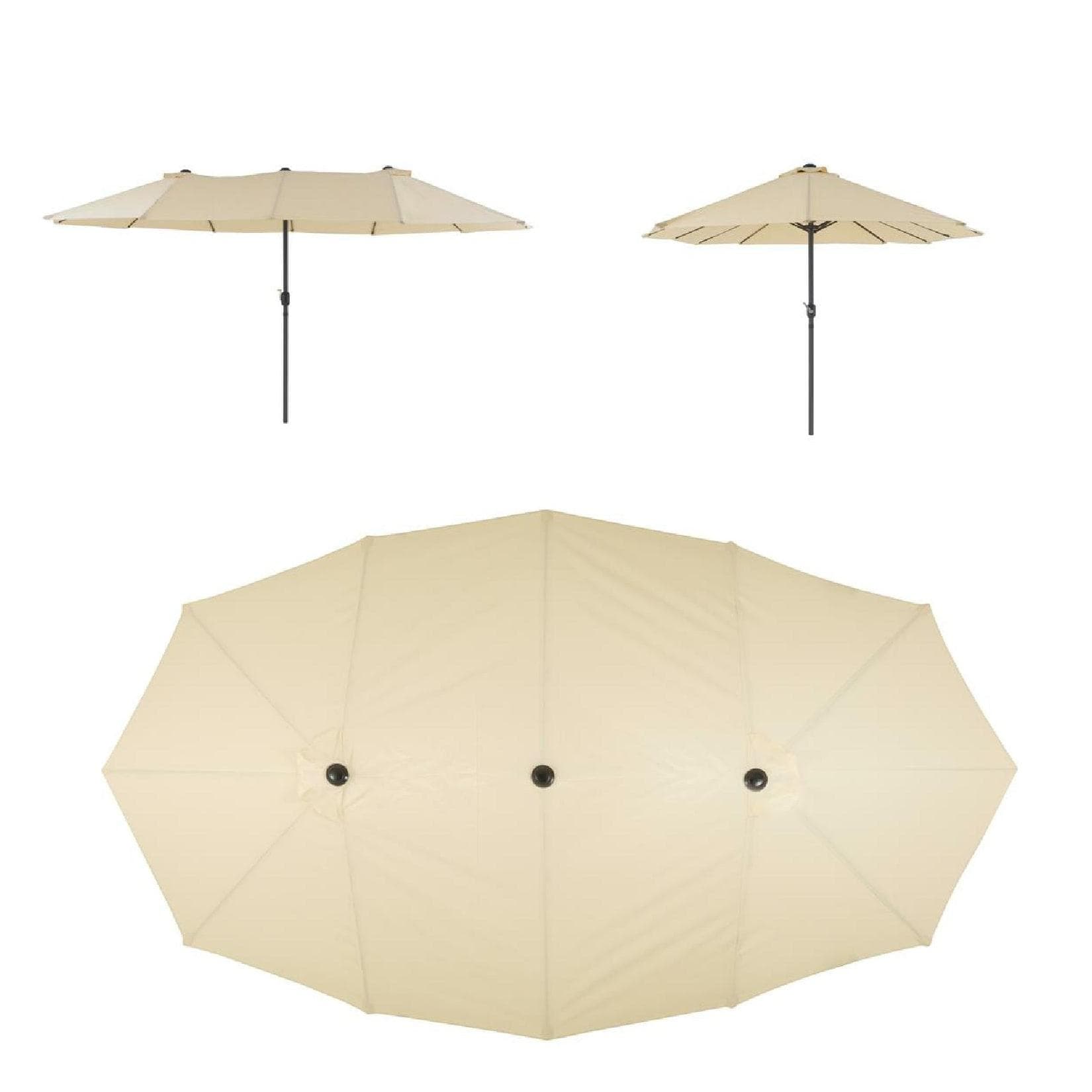 VCM XXL Sonnenschirm mit Kurbel Polyester 180g/m²