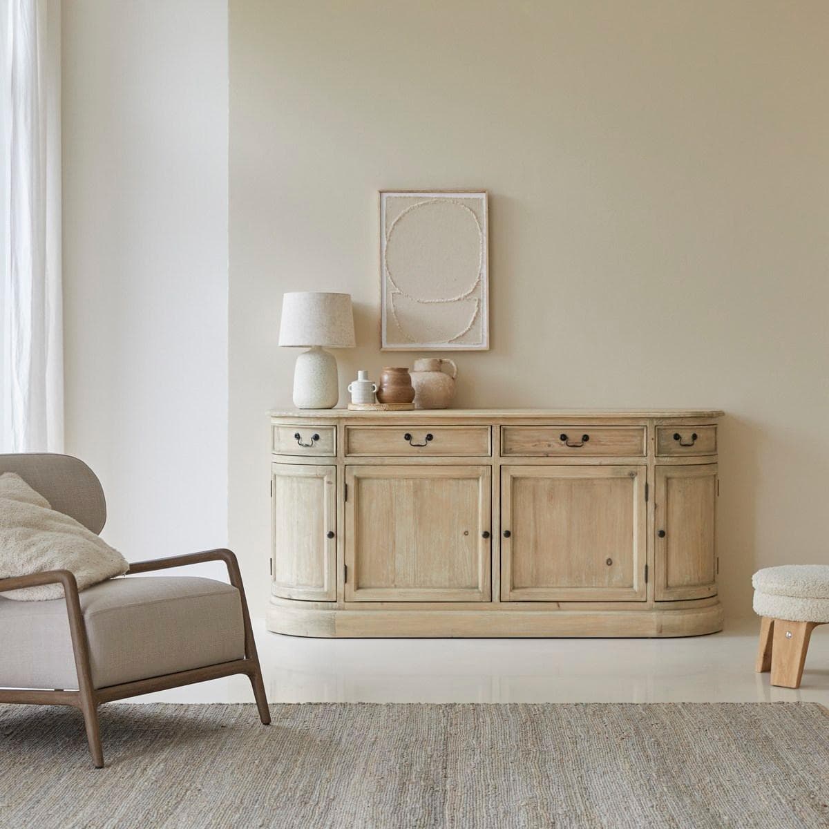 Tikamoon Anrichte Celeste Pinienholz Braun