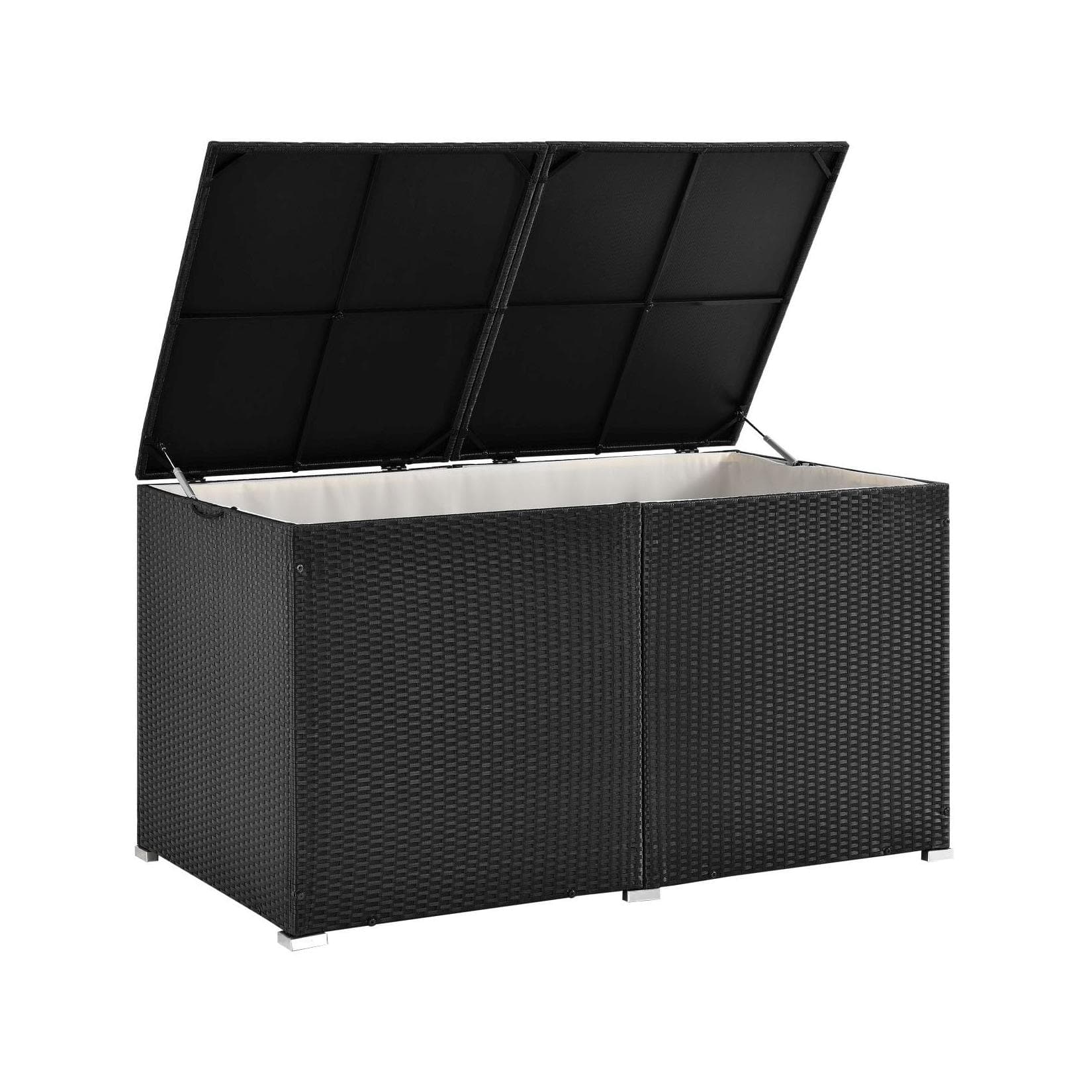 Juskys Polyrattan Auflagenbox Ikaria mit Hubautomatik und Innenplane