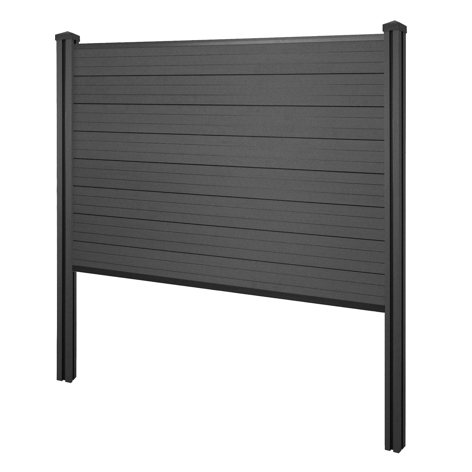 WPC-Sichtschutz Savoie Zaun Windschutz WPC-Pfosten zum Einbetonieren Basiselement 195cm Anthrazit