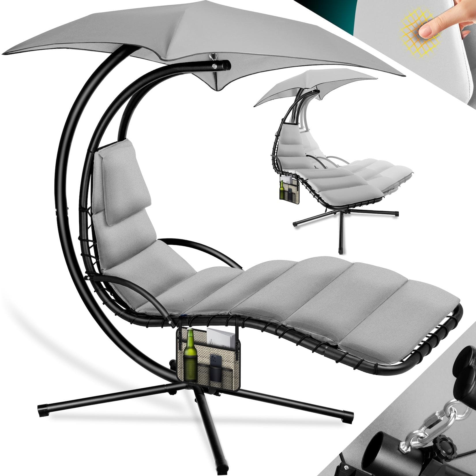 Schwebeliege mit Sonnenschutz - Entspannen Sie in Ihrem Garten