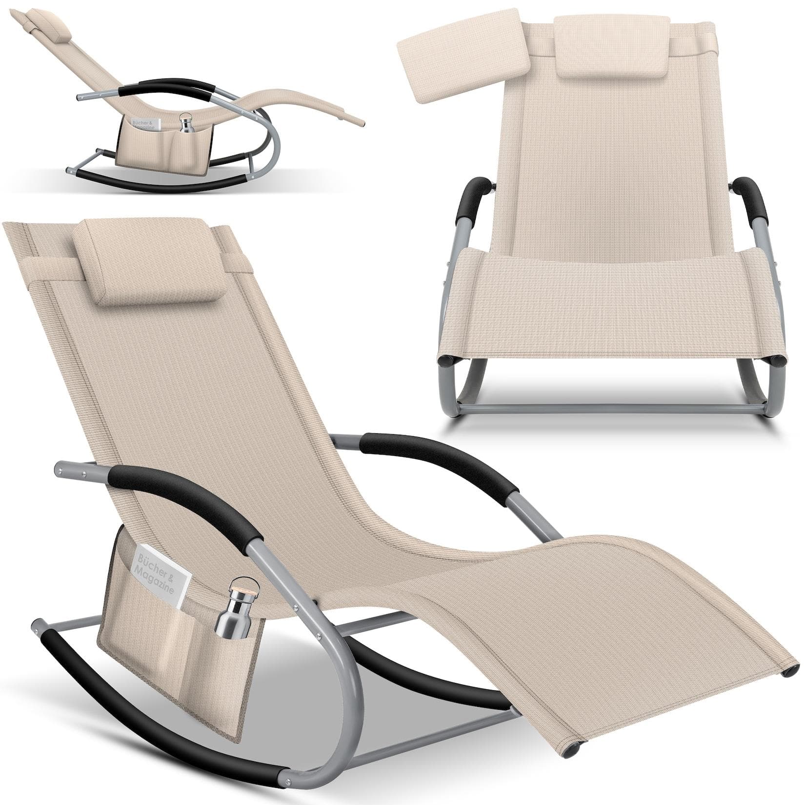 KESSER Gartenliege: Ergonomische Relaxliege mit Schaukeleffekt