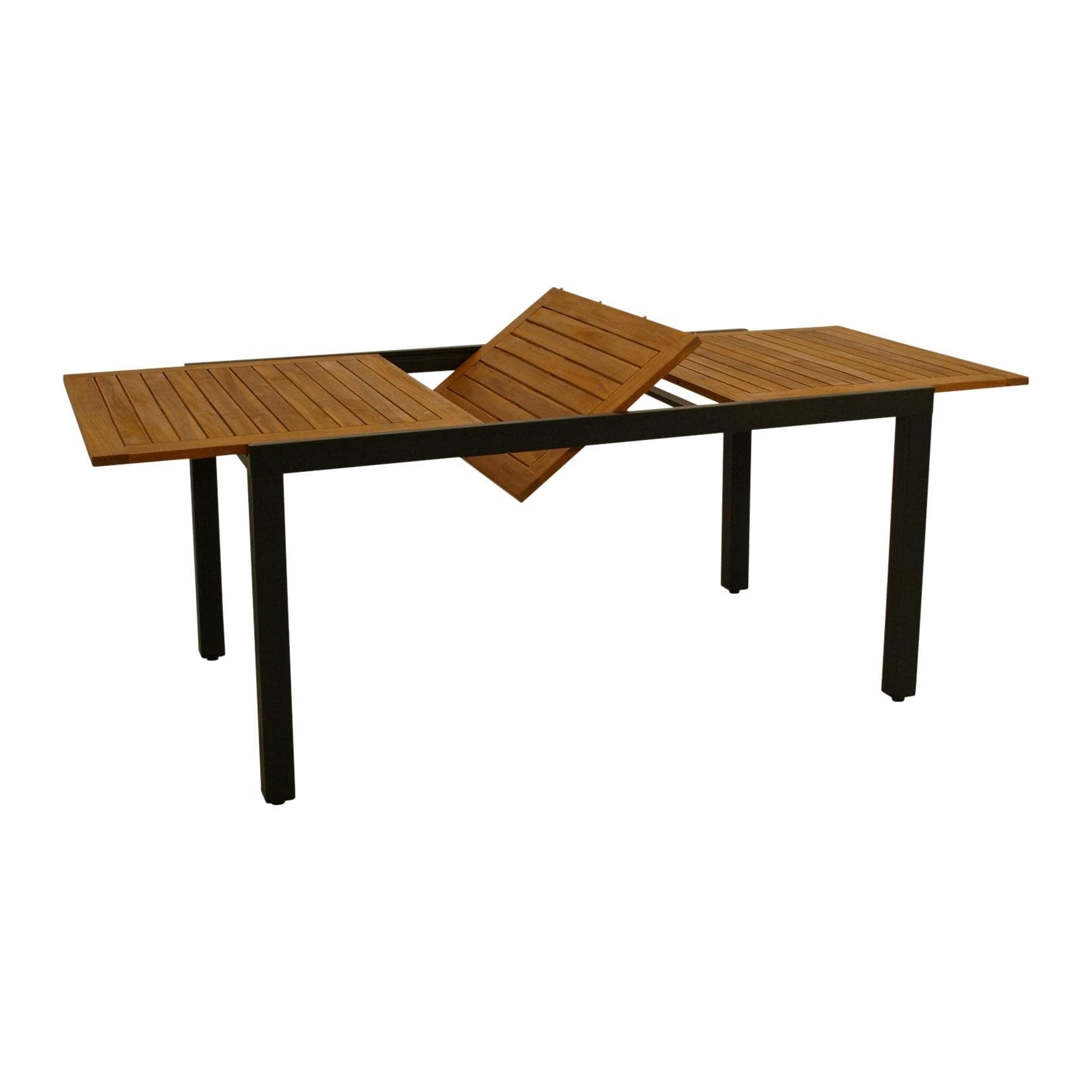 Ausziehtisch aus Aluminium & Akazie - Anthrazit