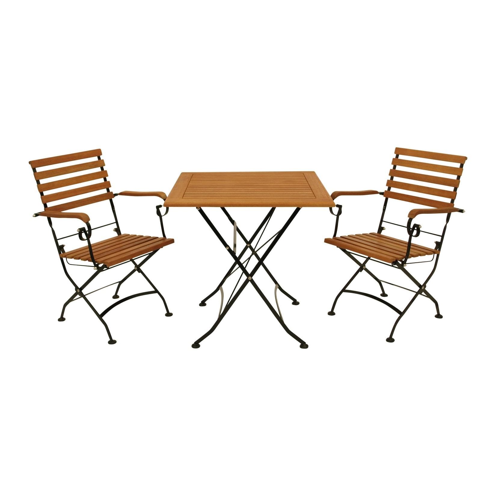 Eckige Essgruppe HOFGARTEN aus Stahl & Eukalyptus