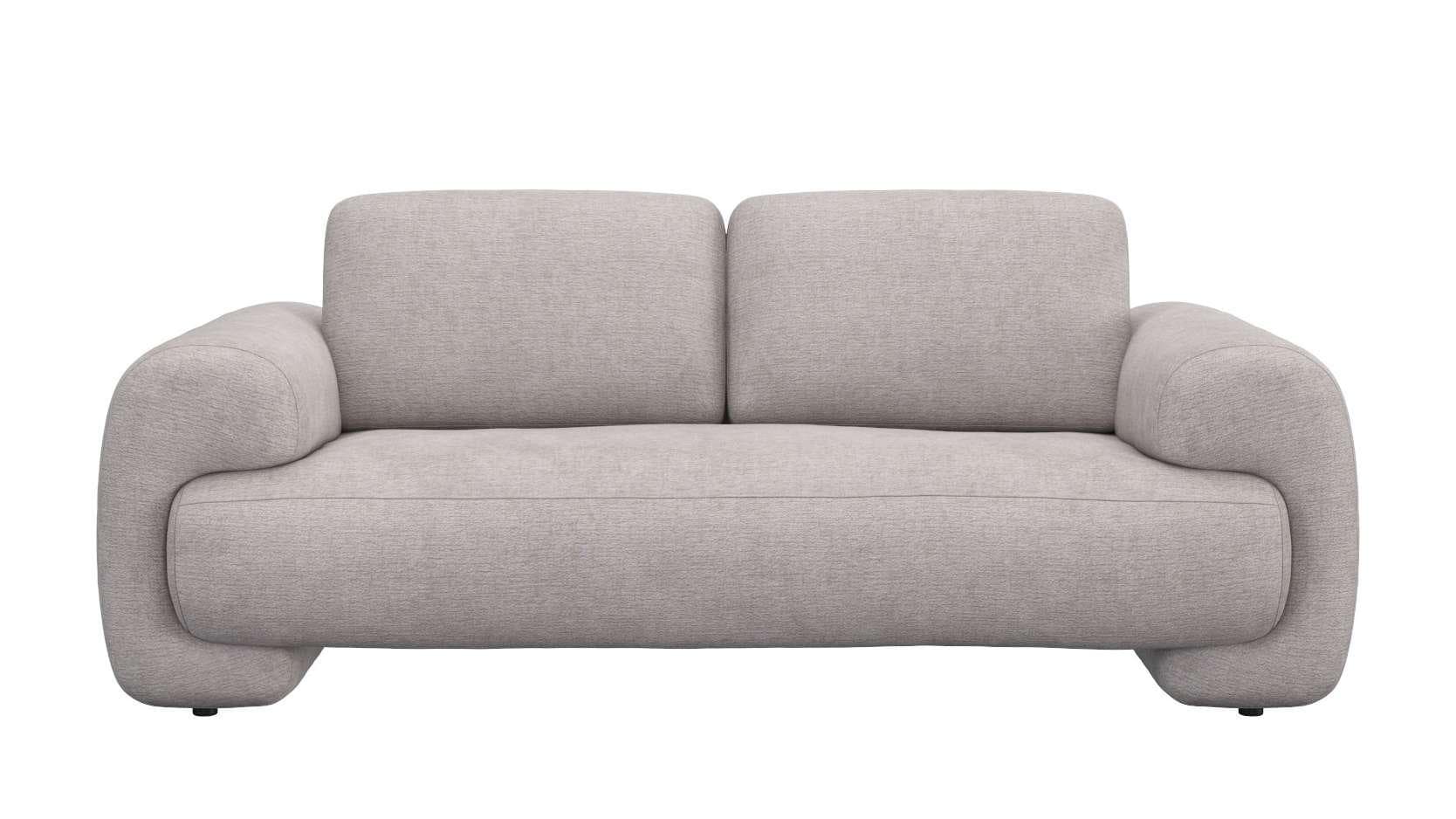 Flexlux Molino Designsofa - Champagnerfarbenes Polstersofa mit Kaltschaum und Stahl-Wellen