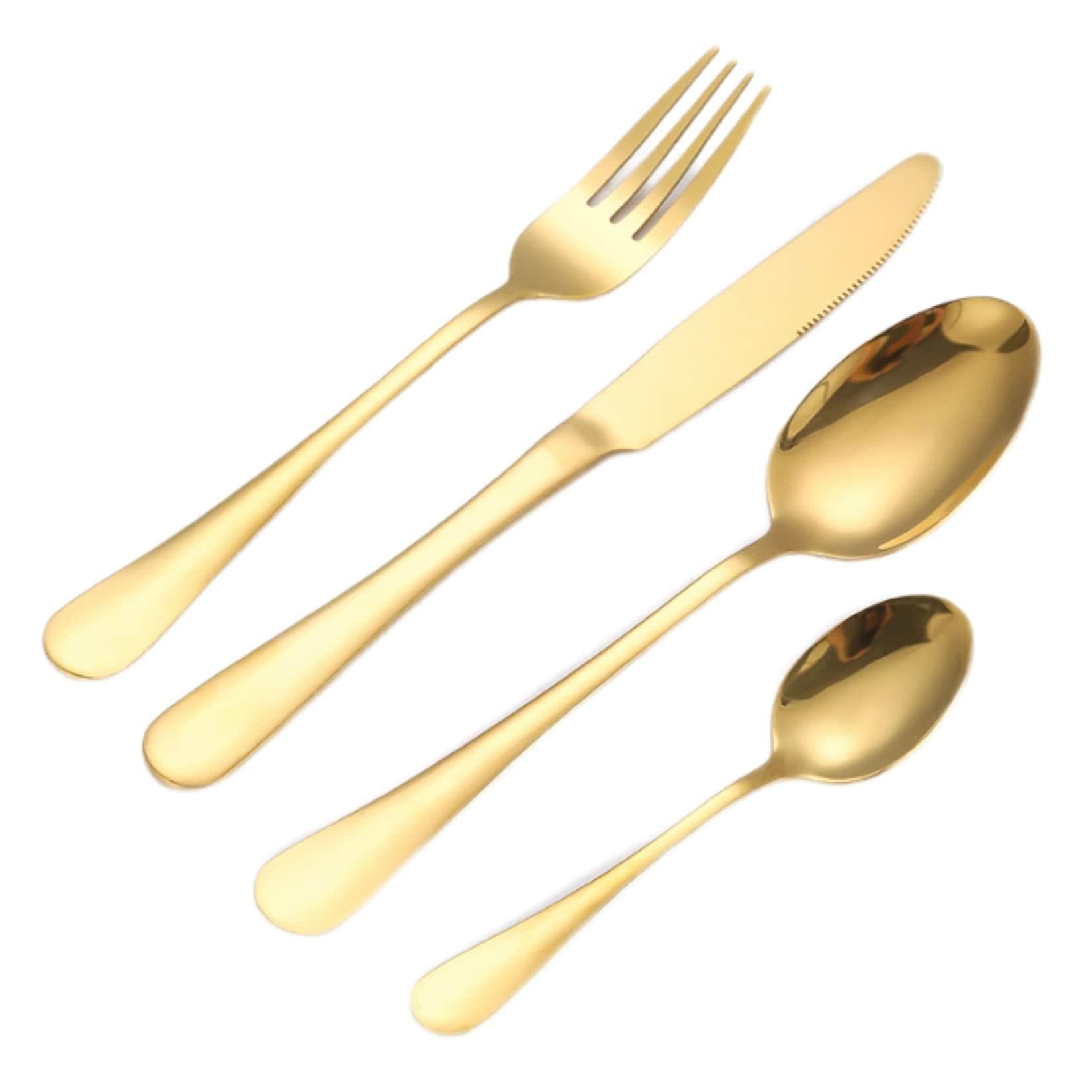 72 tlg Besteck-Set für 12 Personen 18/10 Edelstahl Gold
