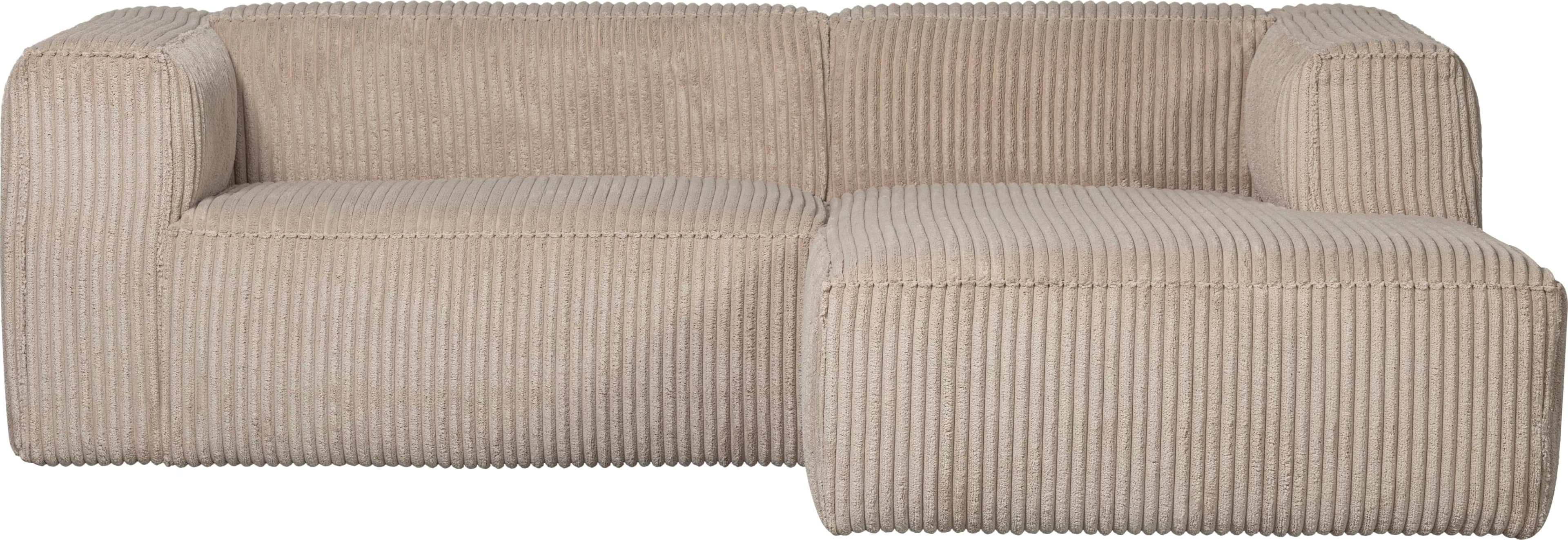 Freistehendes Cord Ecksofa mit Chaiselongue - Rechts
