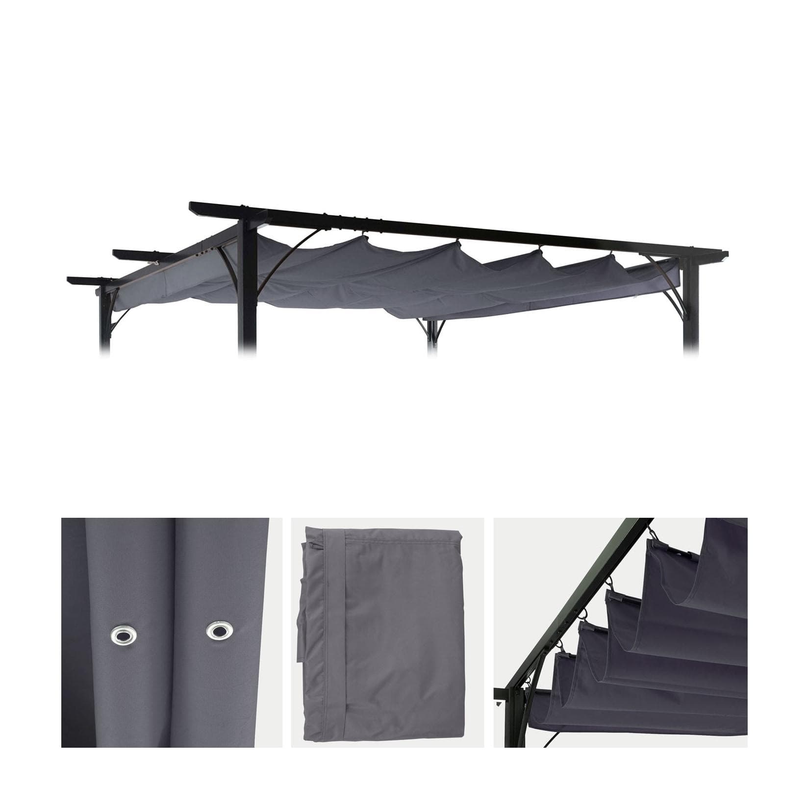 MCW Pavillon-Ersatzdach Grau mit Schiebedach