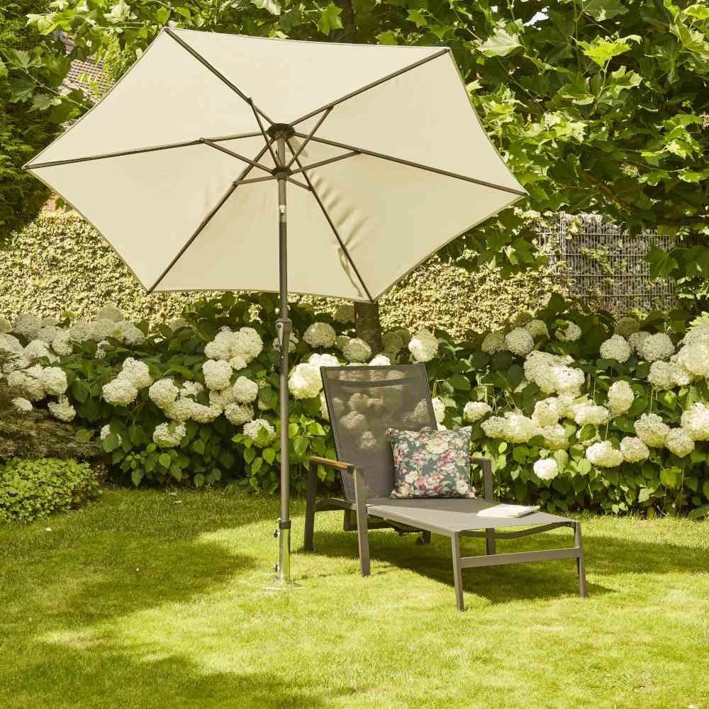 Siena Garden Schirmhalter aus Stahl - Silber, Universal für Rasendorn