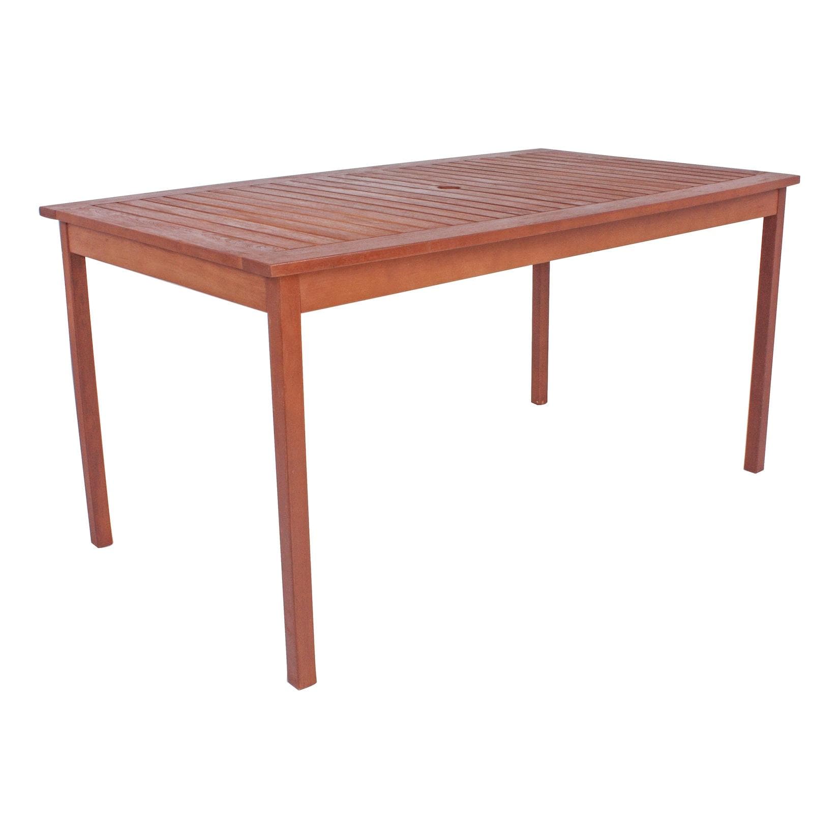 Rustikaler Gartentisch aus Eukalyptus-Holz