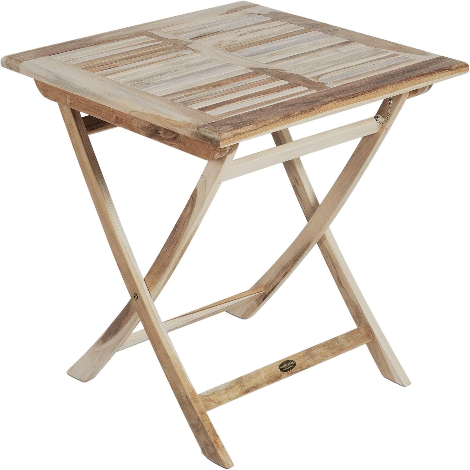 Naturbelassener Teak Klapptisch - Quadratisch  70x70 cm