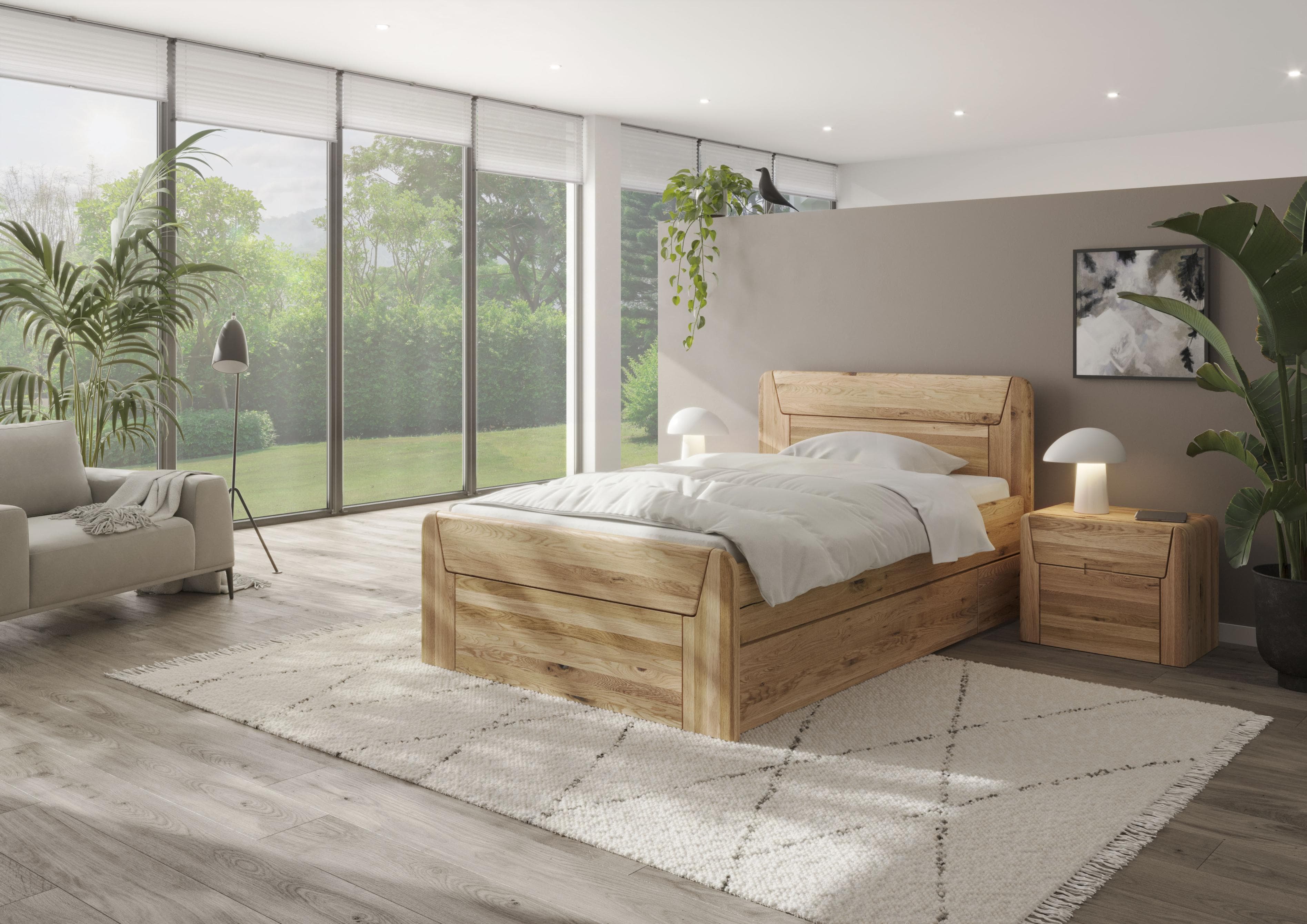 Home Affaire Vouillé Massivholzbett mit Schublade in Kernbuche oder Wildeiche