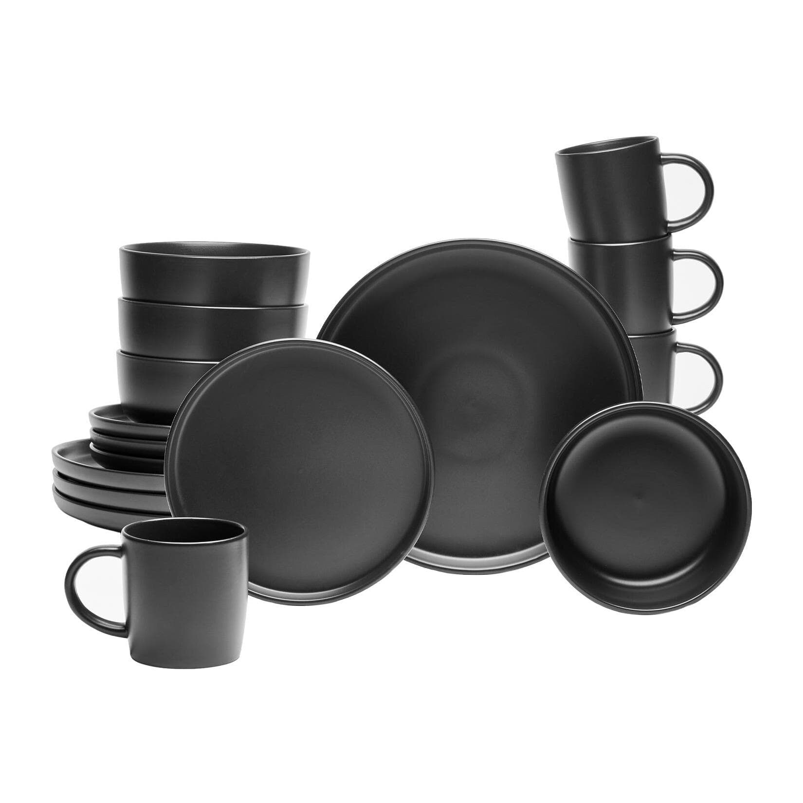 Van Well Kombiservice Nero 16er Set Mattschwarz