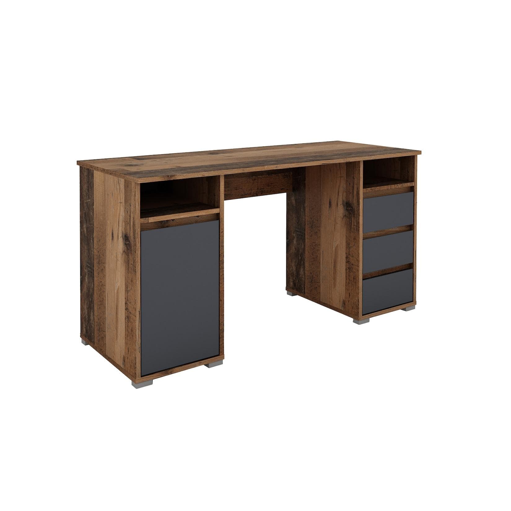 byLIVING Schreibtisch Lobo: Moderner Computertisch mit Schubladen in Braun