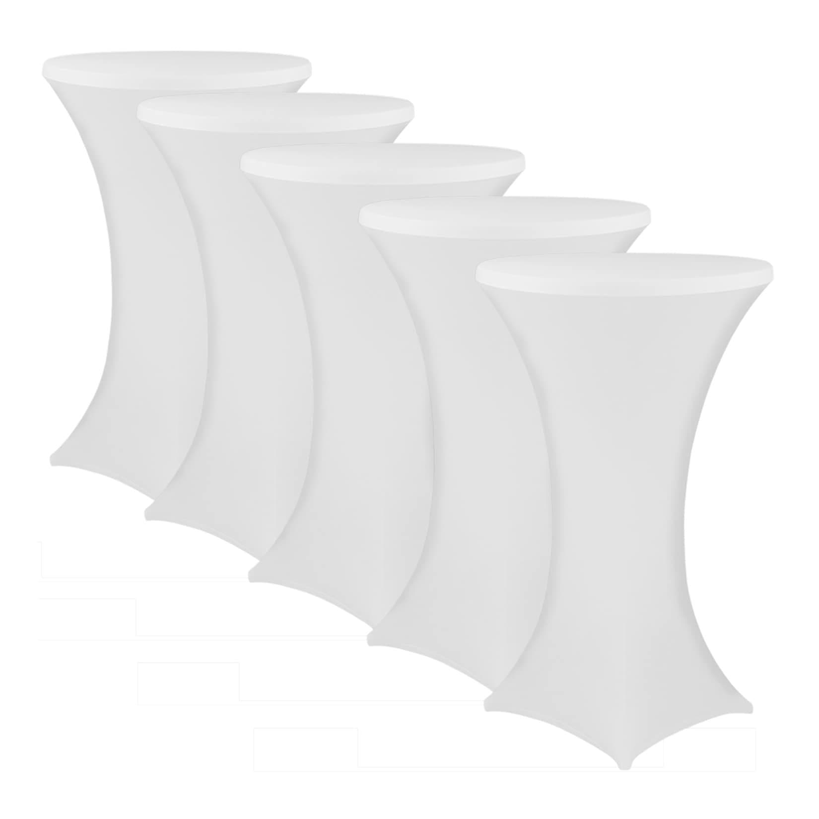 NYVI Stehtischhussen Gala - Premium Stretchhussen in Weiß, Schwarz & Rot