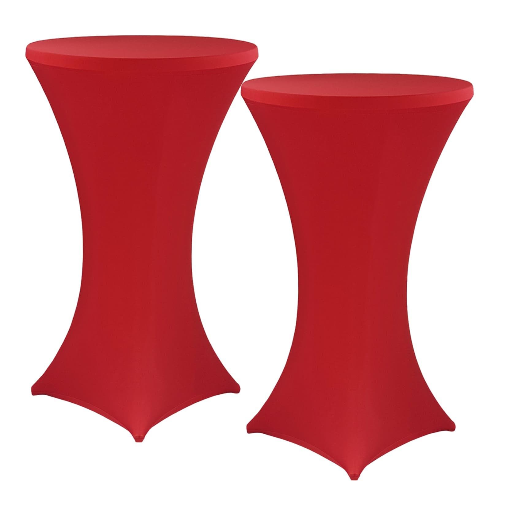 NYVI Stehtischhusse Gala - Premium Stretchhussen in Weiß, Schwarz & Rot