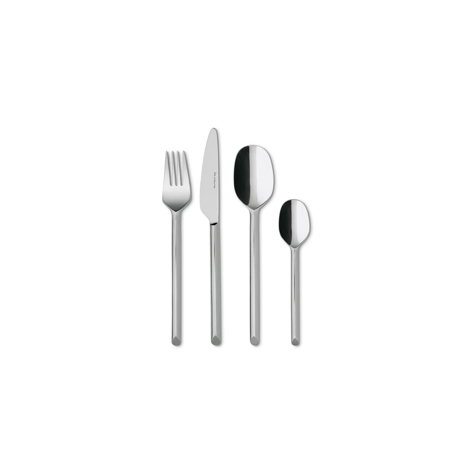 LIKE. BY VILLEROY & BOCH Besteck-Set 16-tlg. Silber Organisches Design