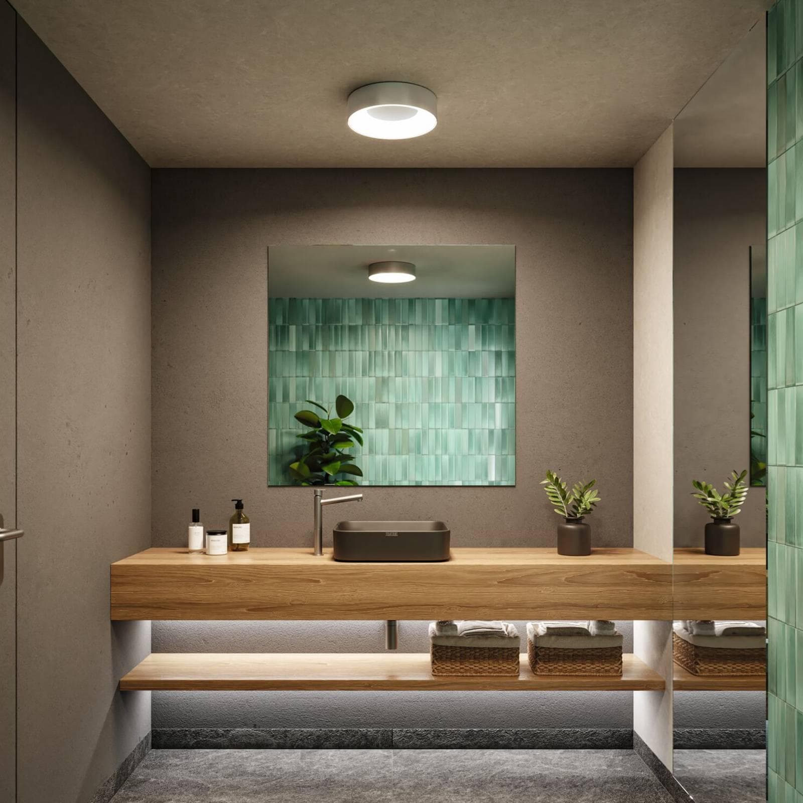 Paulmann LED Deckenleuchte Selection Bathroom Casca IP44 1x16W 300mm, 230V Metall/Kunststoff, LED fest integriert, Tageslichtweiß, WhiteSwitch