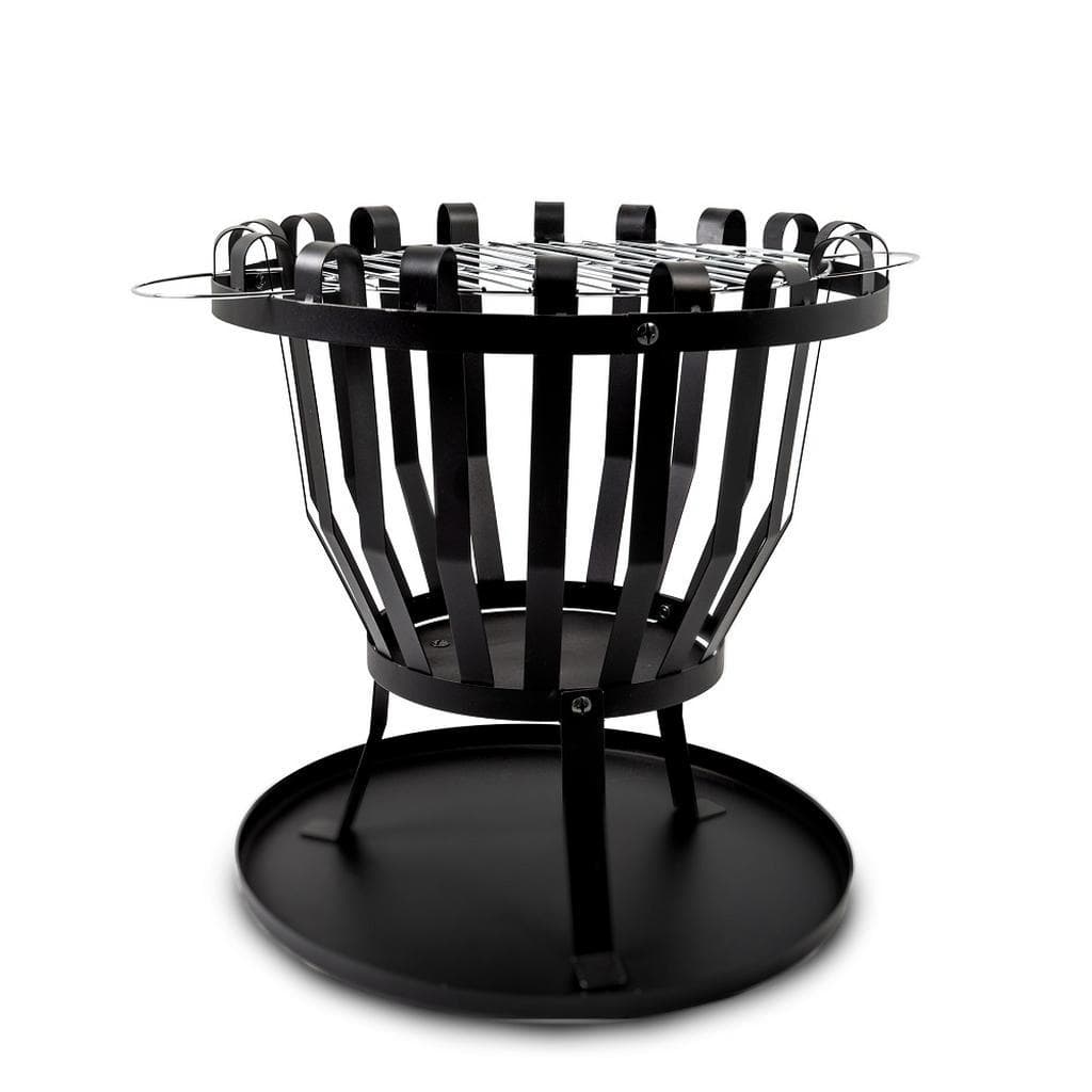 Ambia Garden Feuerkorb Schwarz Metall mit Grillrost