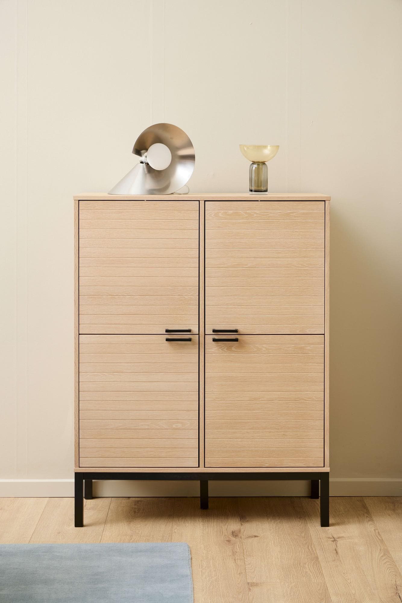 Actona Group Anrichte Kensington 4 Türen Weiß Pigmentiert Eiche