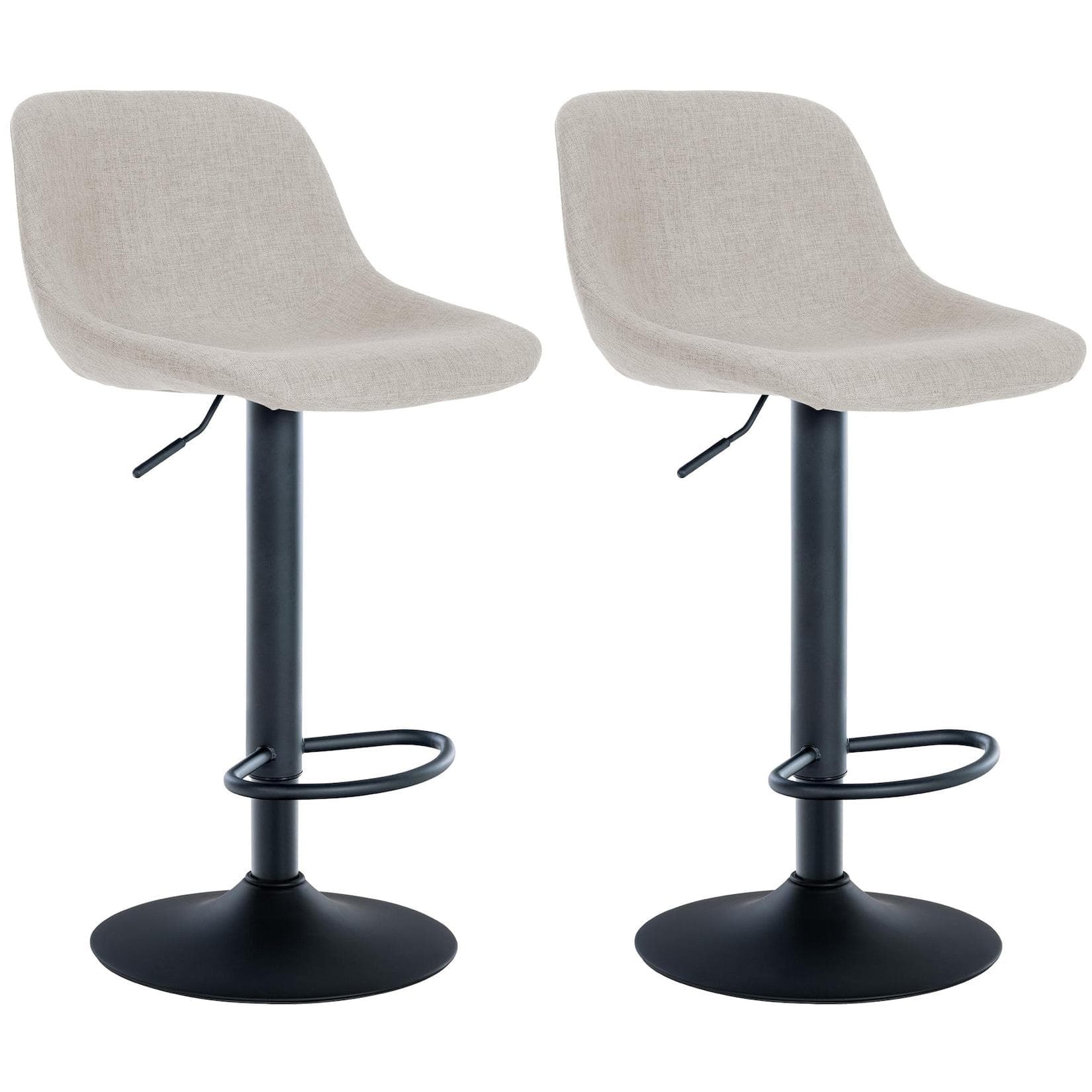 CLP Barhocker Loft 2er Set Beige/Schwarz Samt