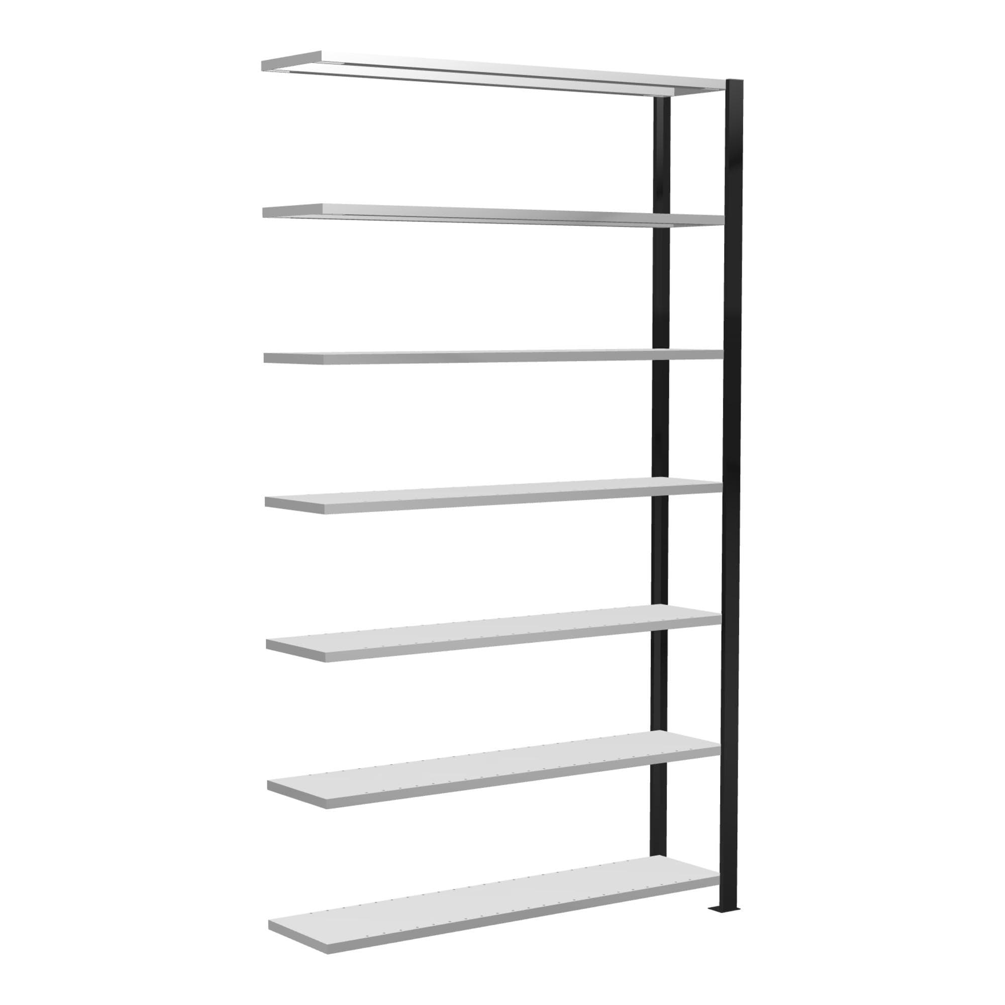 Schulte Anbauregal Büro-Steckregal MULTIplus85 7 Fachböden Schwarz/RAL 7035 lichtgrau