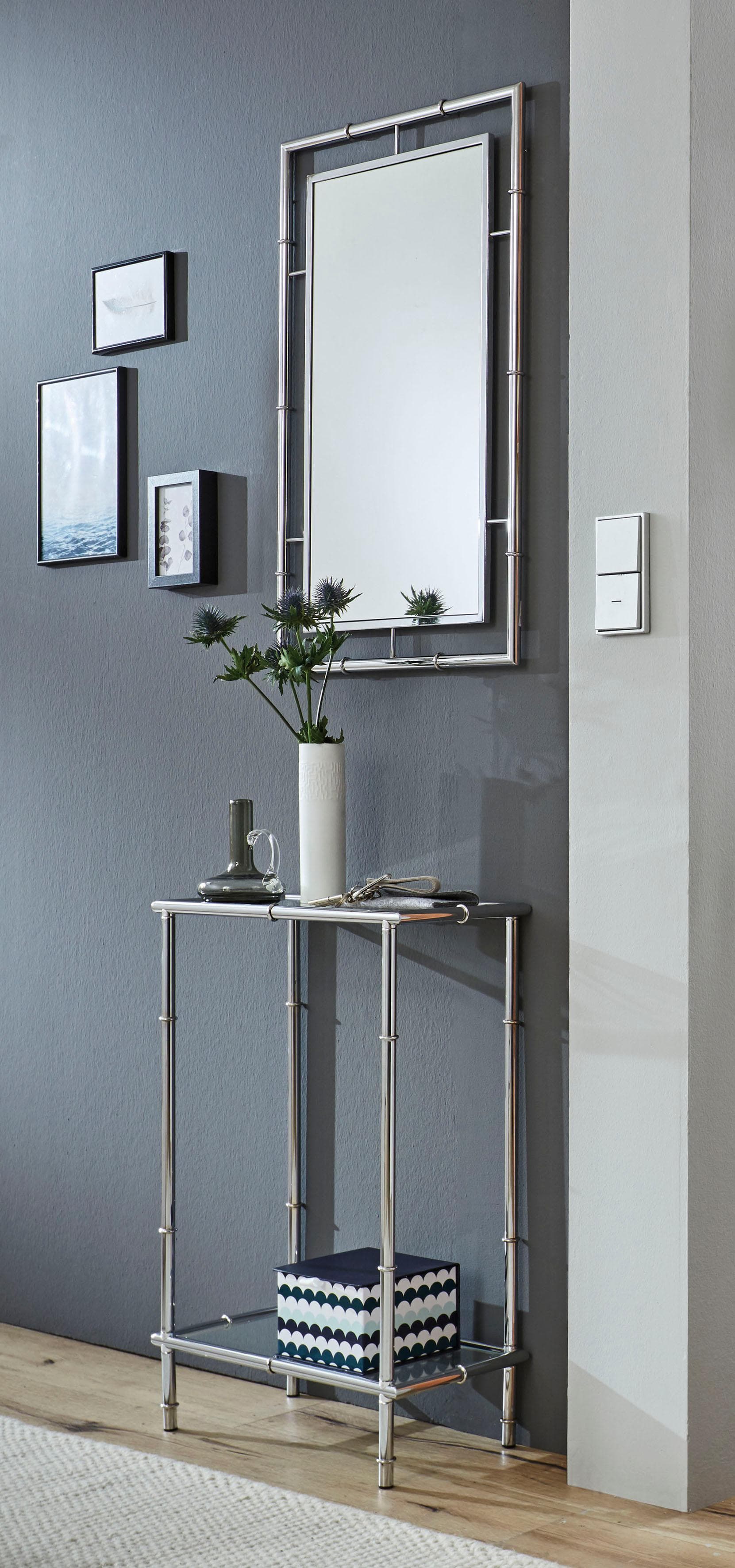 Grauer Konsolentisch mit Chrom-Finish