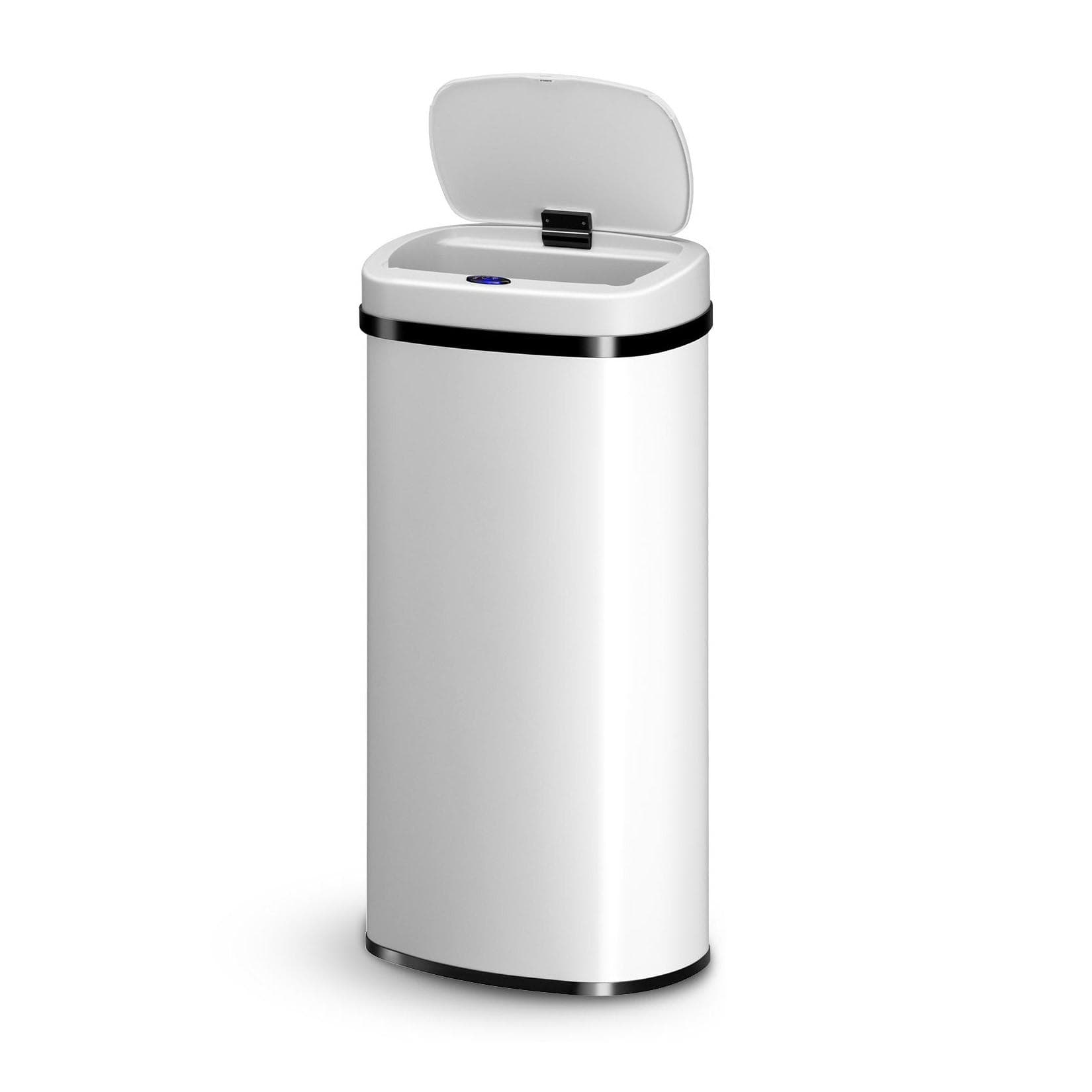 Juskys Automatik Mülleimer mit Sensor 70L - Abfalleimer mit elektrischem Deckel - Weiß
