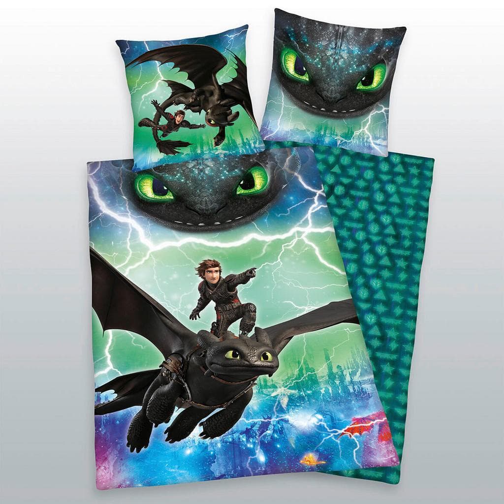 OTTO Herding Young Collection Kinderbettwäsche Dragons - Glow in the Dark Effekt