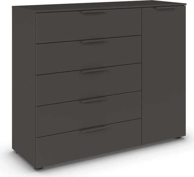 rauch Schubkastenkommode Flipp Kommode Sideboard Wäscheschrank, 1-türig mit 5 Schubladen und Soft-Close-Funktion